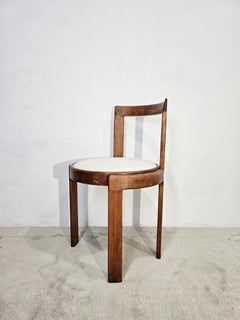 Bentwood Beech Dining Chair, Fully Restored, White Velvet Upholstery 1960s