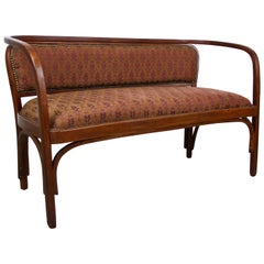 Banc en bois cintré de J&J Kohn et Design Gustav Siegel, Autriche, vers 1905