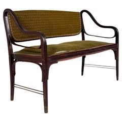 Banc en bois cintré d'Otto Wagner pour J & J KOHN, années 1900