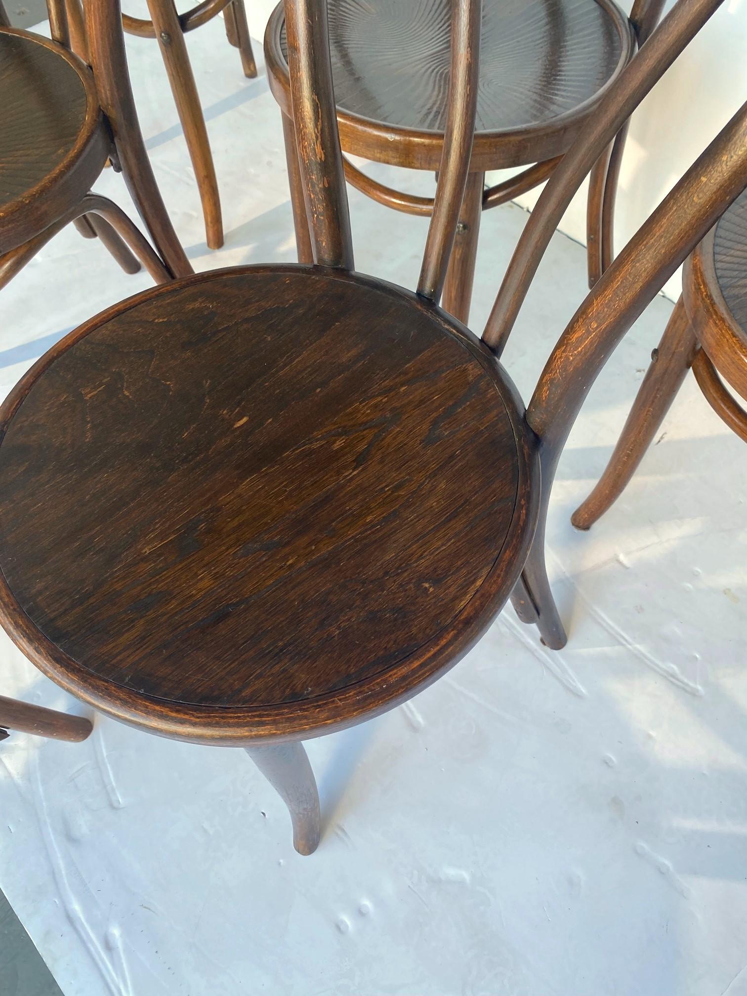 Mid-20th Century Bentwood Bistro Dining Chairs Set of 6