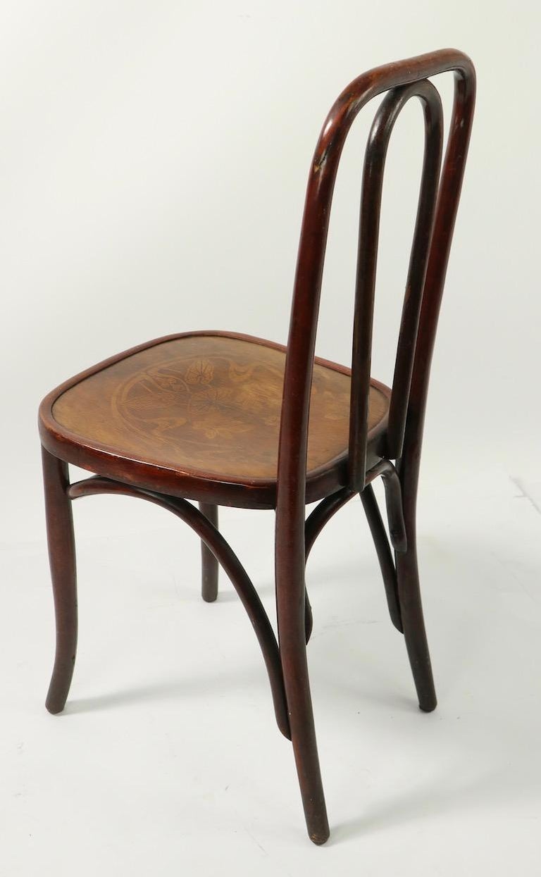 Beech Bentwood Bistro Side Chair JJ Kohn Mundus Thonet For Sale