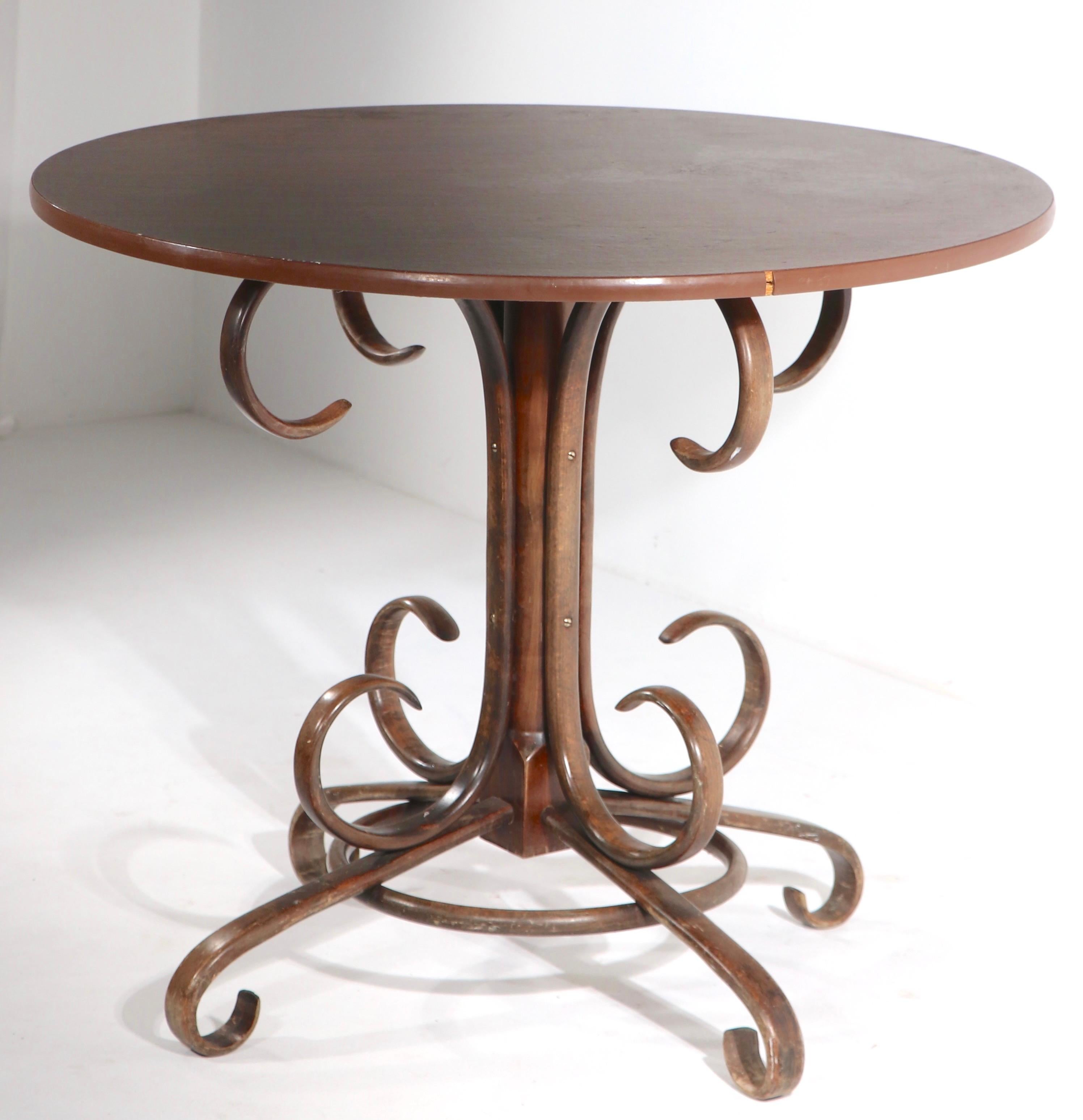 Vienna Secession Bentwood Cafe Dining Table Att. to Thonet Made in Italy circa 1970’s