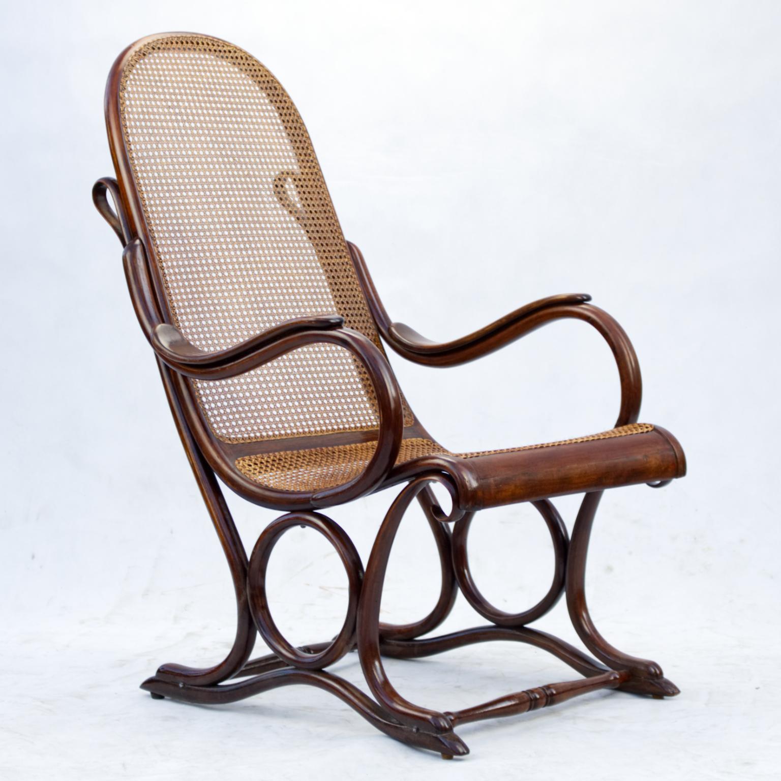 Bentwood Cane Salonfauteuil Easy Chair Thonet No. 1, circa 1890 For Sale 6