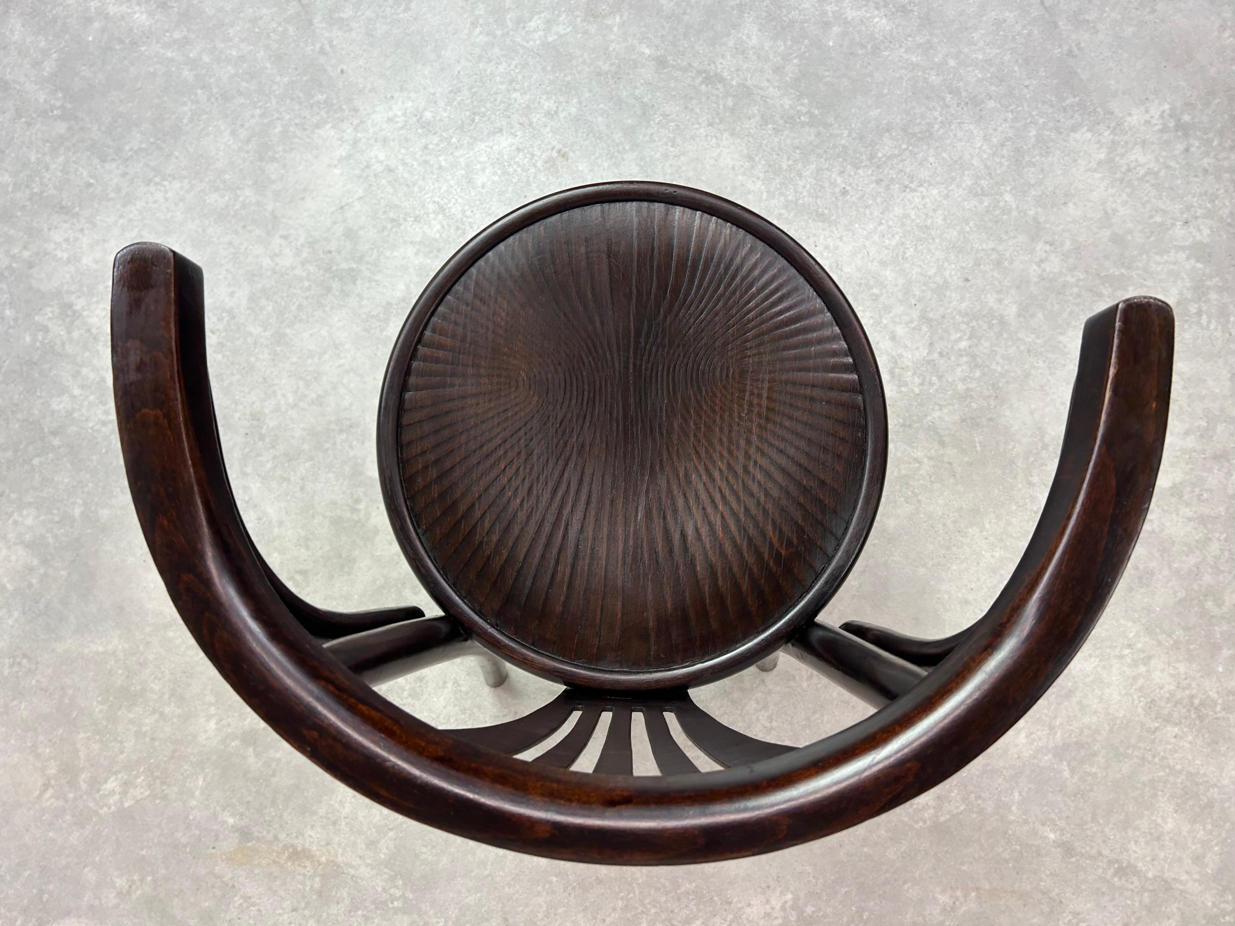 Silla de madera curvada de Thonet Secesión de Viena en venta