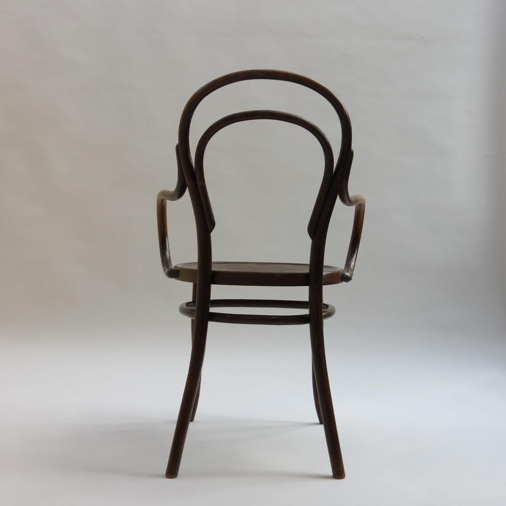 Late 19th Century Bentwood Chair with arms Model No 14 Art Nouveau Chair Thonet Austria 1890 For Sale