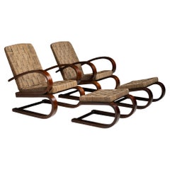 Bentwood Chair with Ottoman, Italy circa 1940