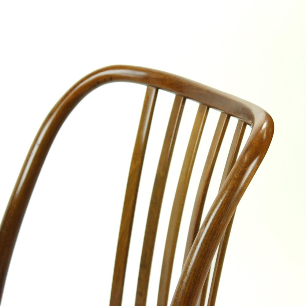 Upholstery Bentwood Chairs by TON, Czechoslovakia, circa 1960