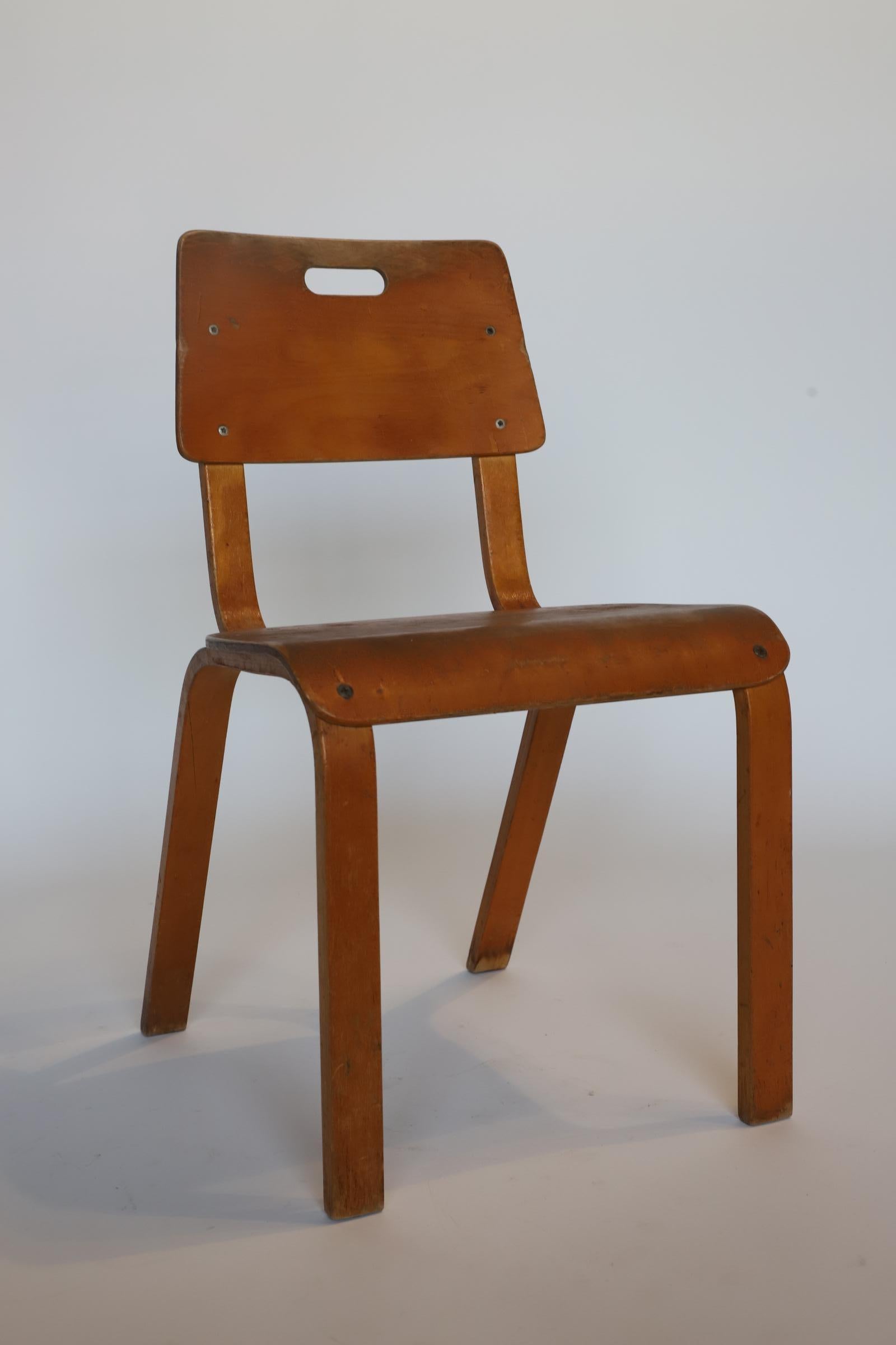 Fun bentwood child’s chair by Thonet. This piece has a great patina from many years of use. Photographed with Bertoia side chair by Knoll for scale.