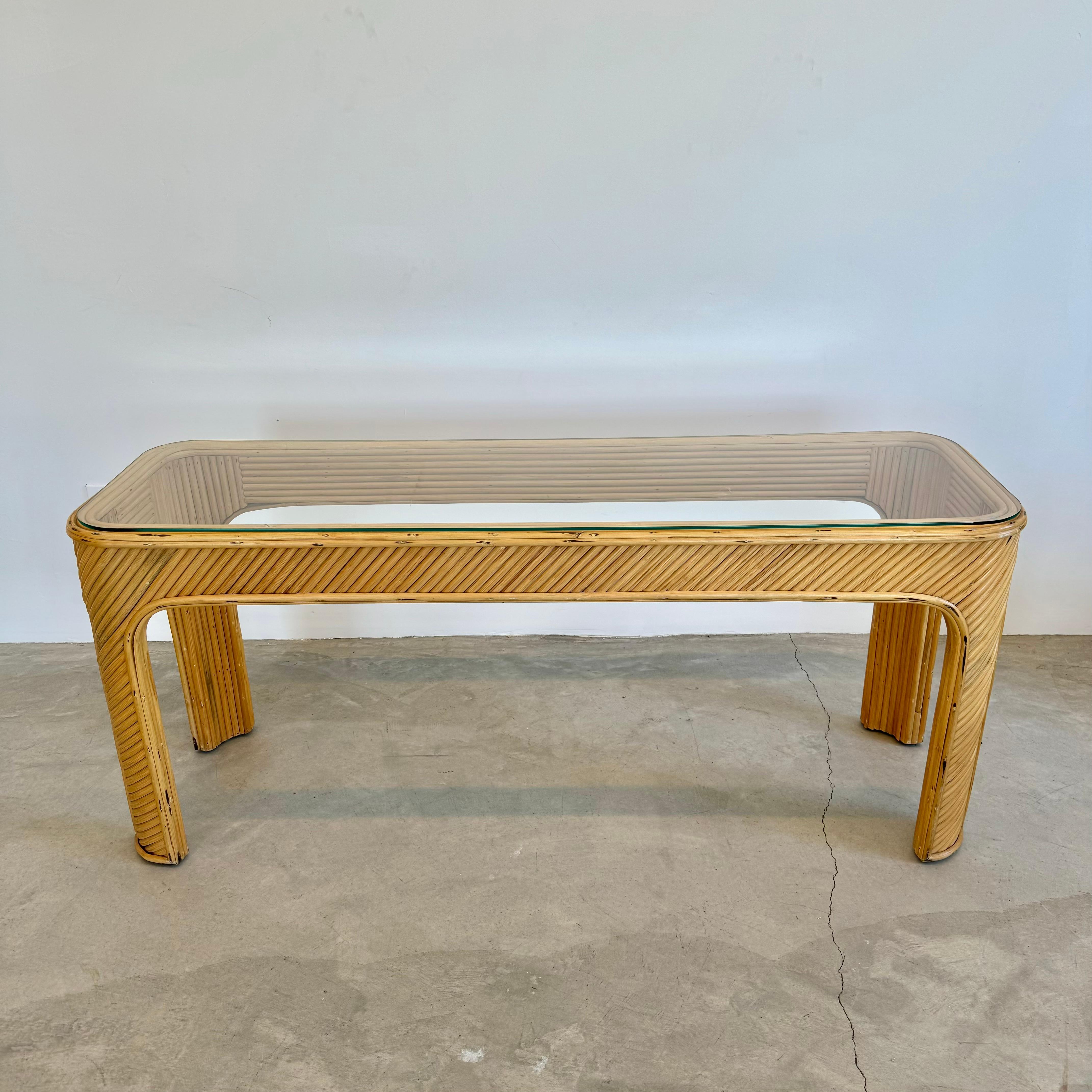 Konsolentisch aus Bugholz, 1980er-Jahre, USA (Moderne der Mitte des Jahrhunderts) im Angebot