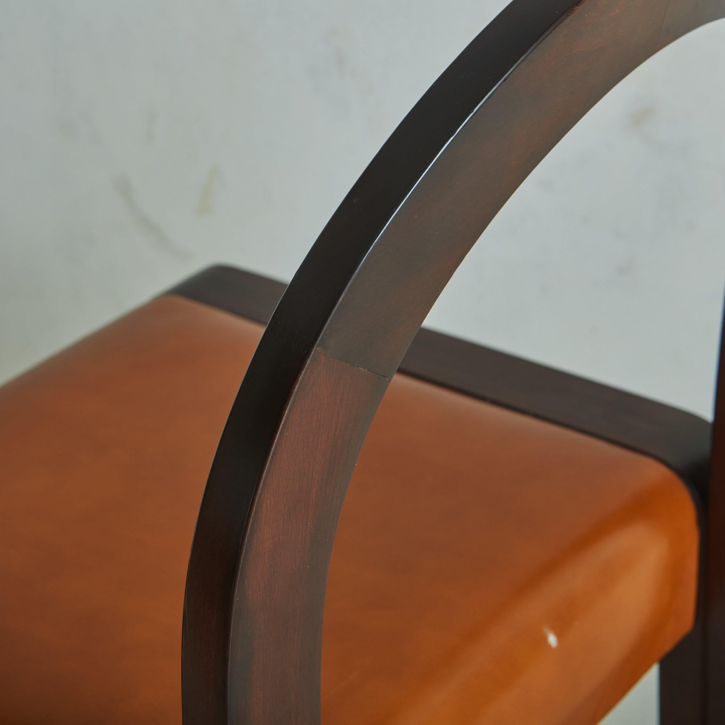 Bentwood Dining Chair with Cognac Leather Seats, Italy 1980s - 4 Available 1