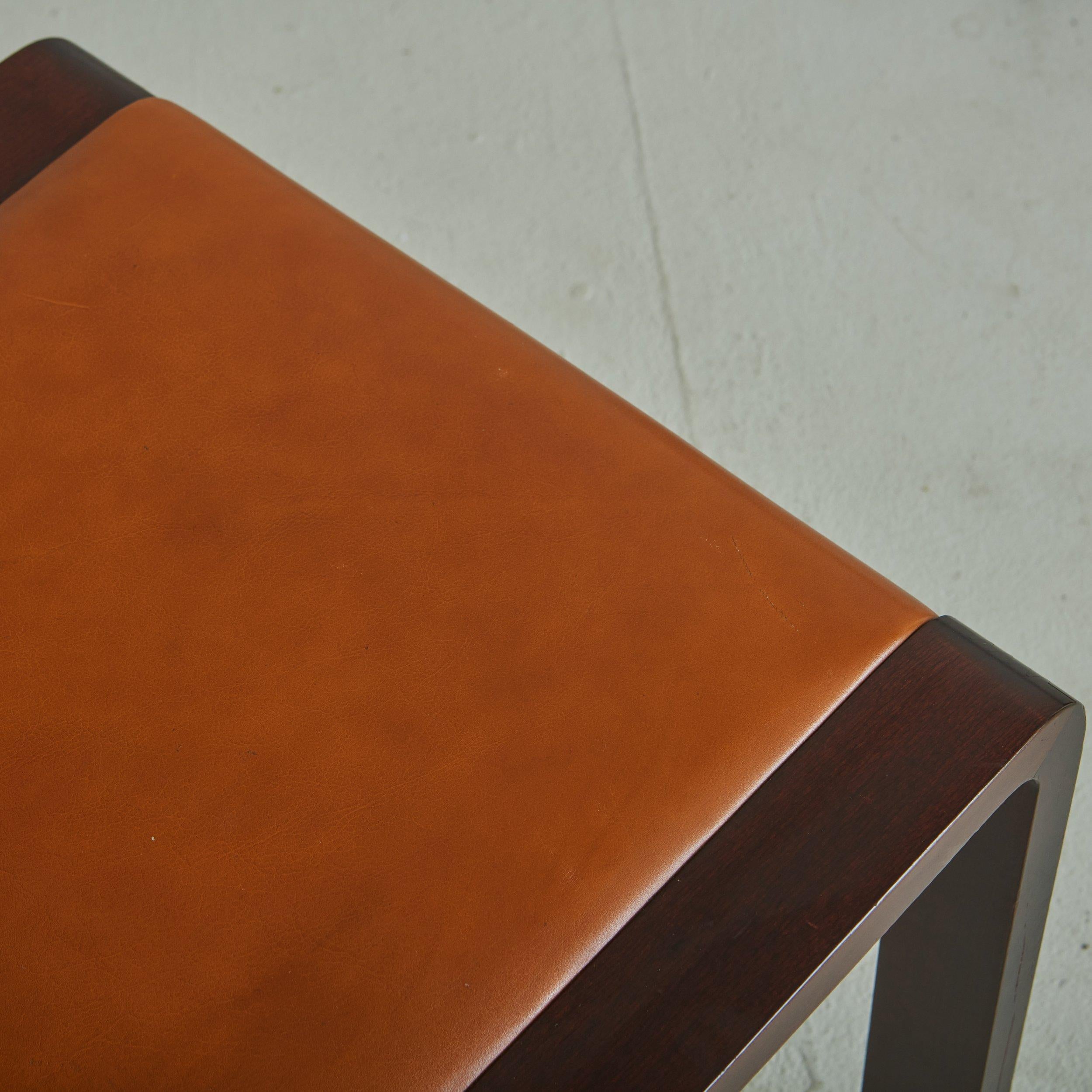 Bentwood Dining Chair with Cognac Leather Seats, Italy 1980s - 4 Available 2