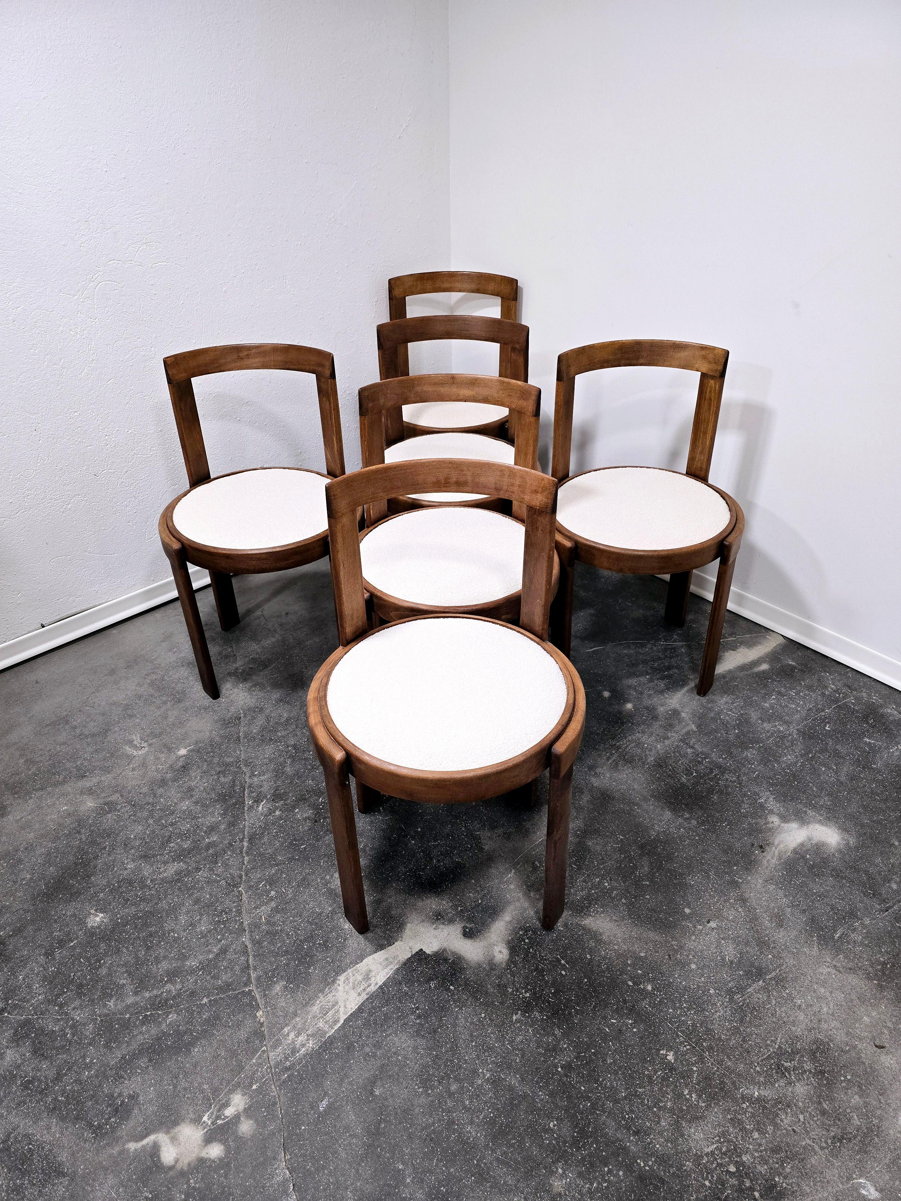 Sedie da pranzo in bengala anni '60, set da 6 in vendita 9