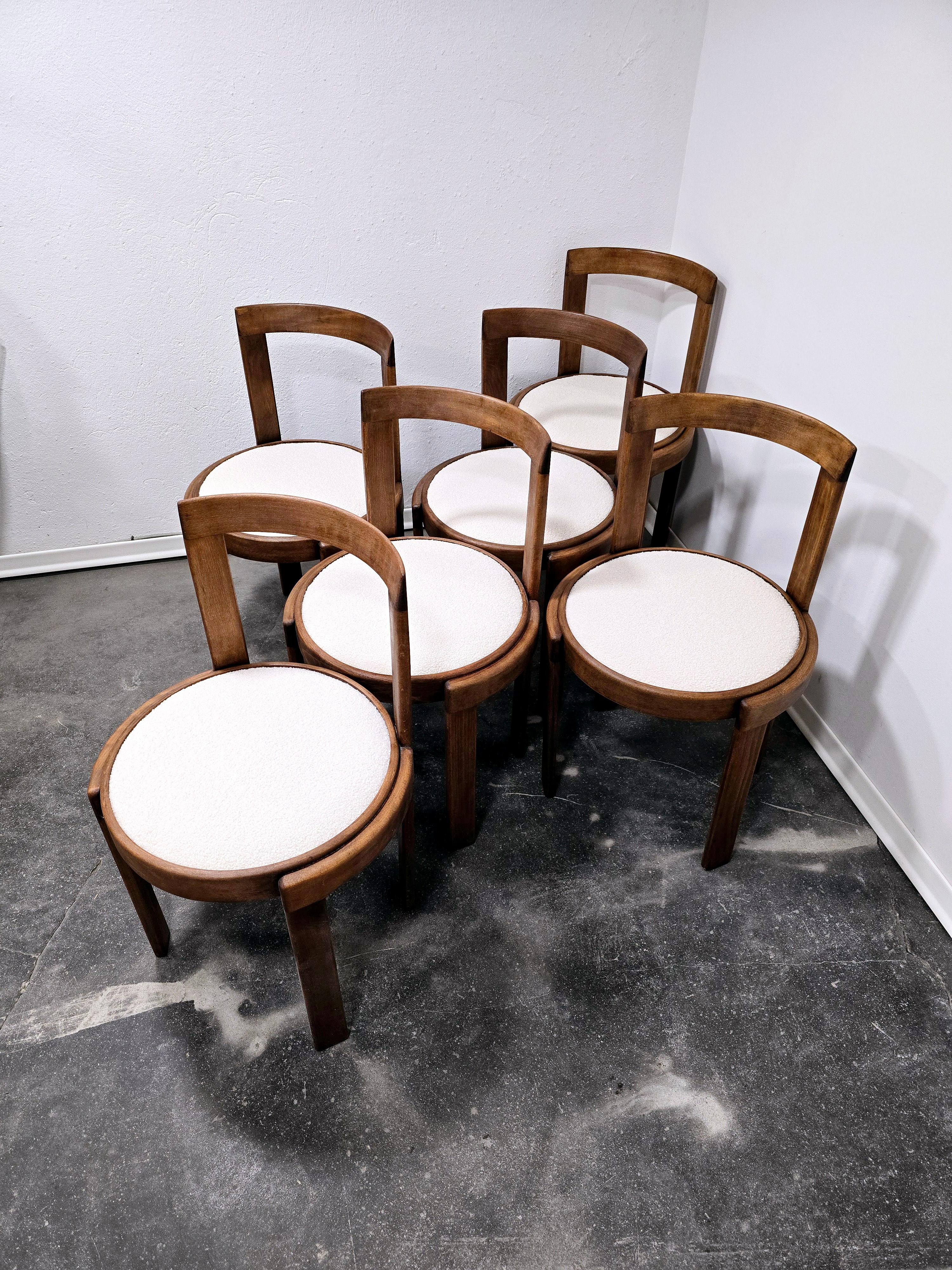 Sedie da pranzo in bengala anni '60, set da 6 in vendita 11