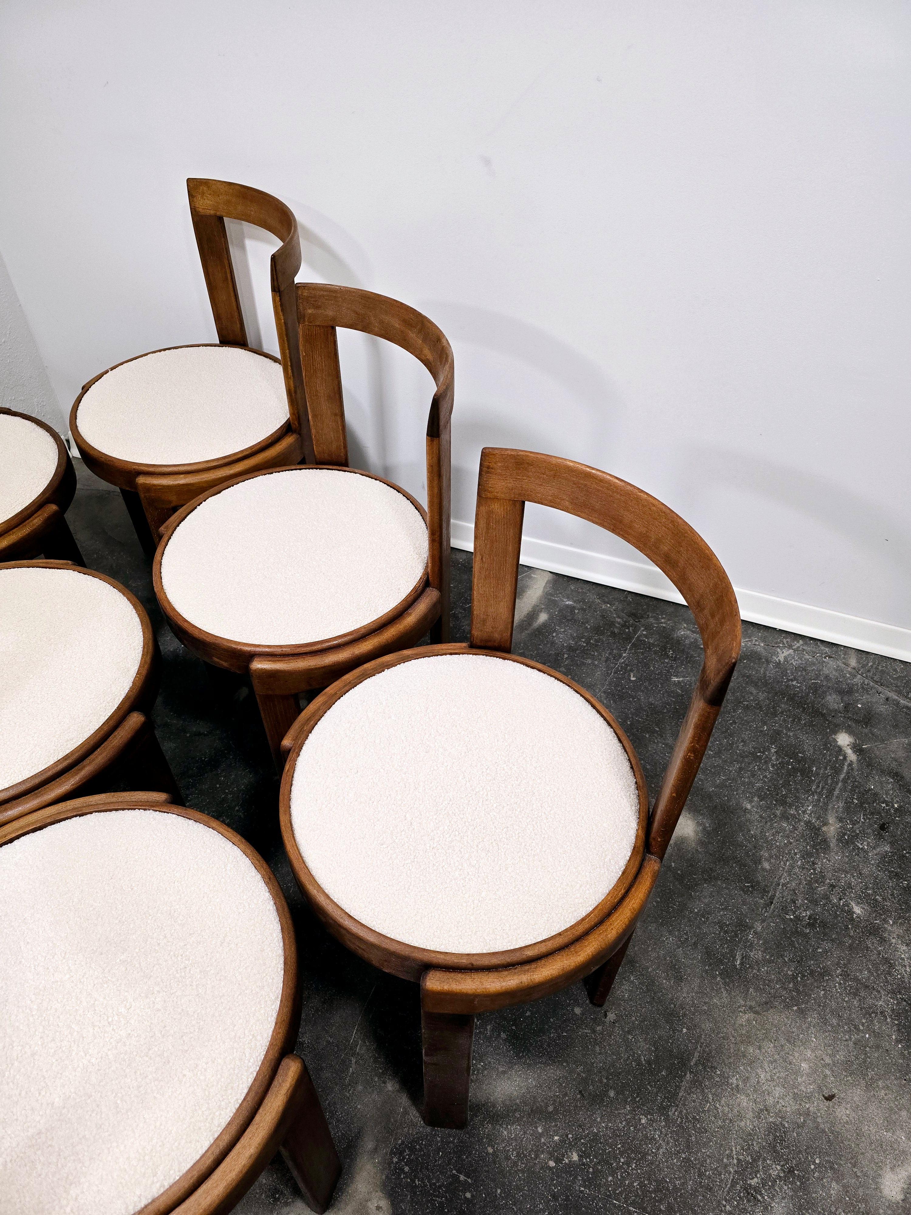 Mid-Century moderno Sedie da pranzo in bengala anni '60, set da 6 in vendita