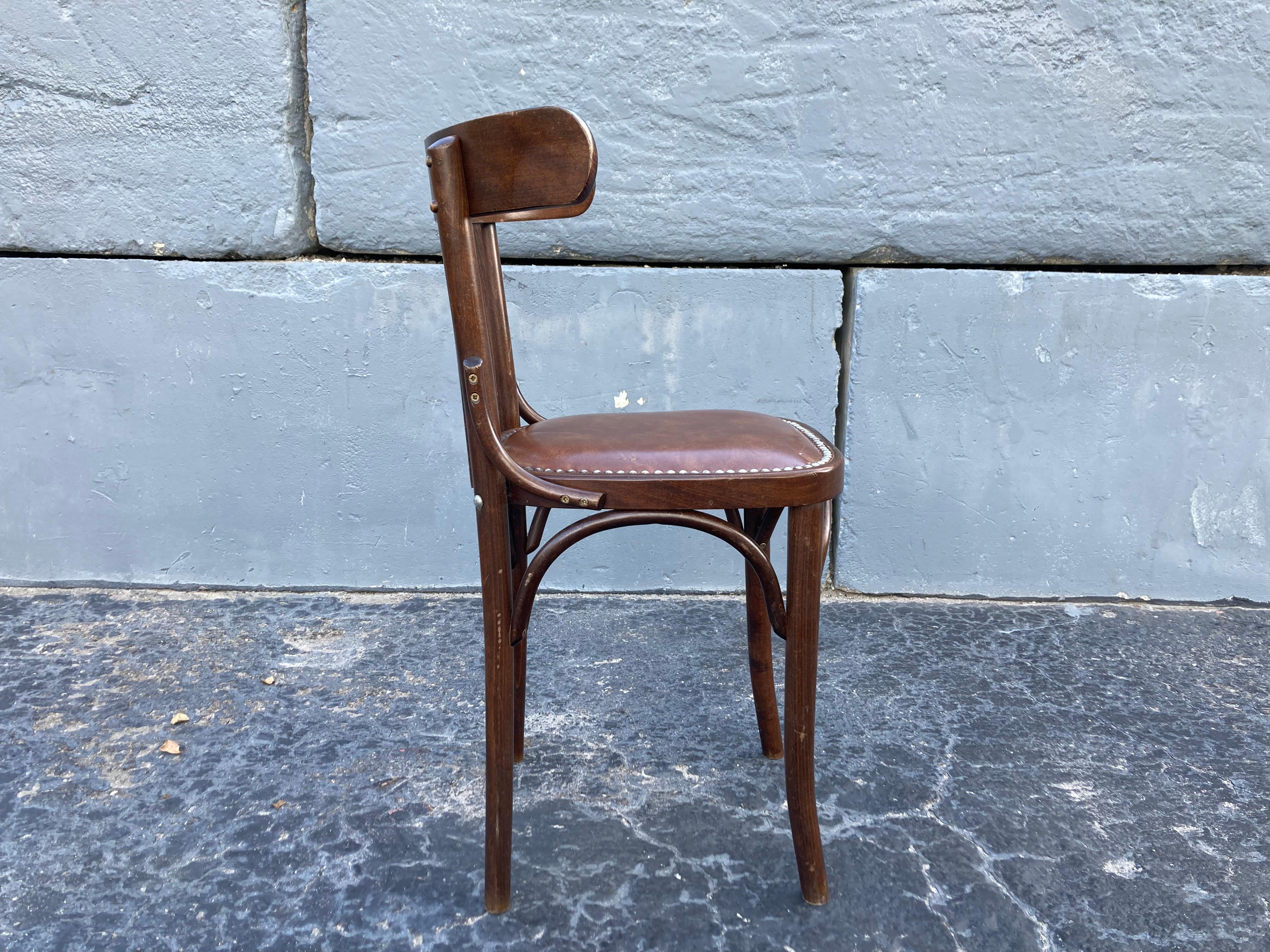 Six Bentwood Dining Chairs by Berc Antoine, Cafe, France, Thonet Style In Good Condition In Miami, FL