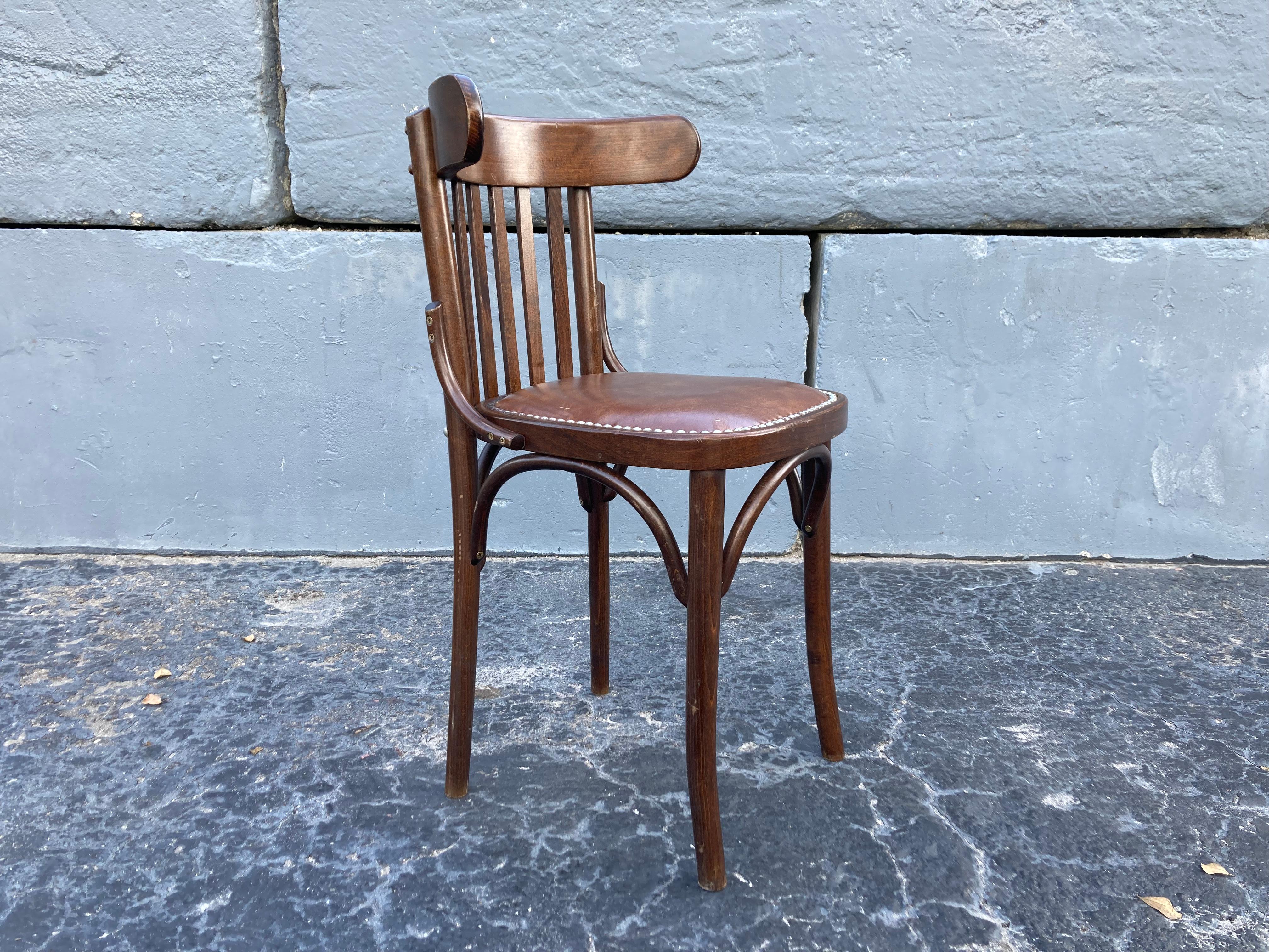 Late 20th Century Six Bentwood Dining Chairs by Berc Antoine, Cafe, France, Thonet Style