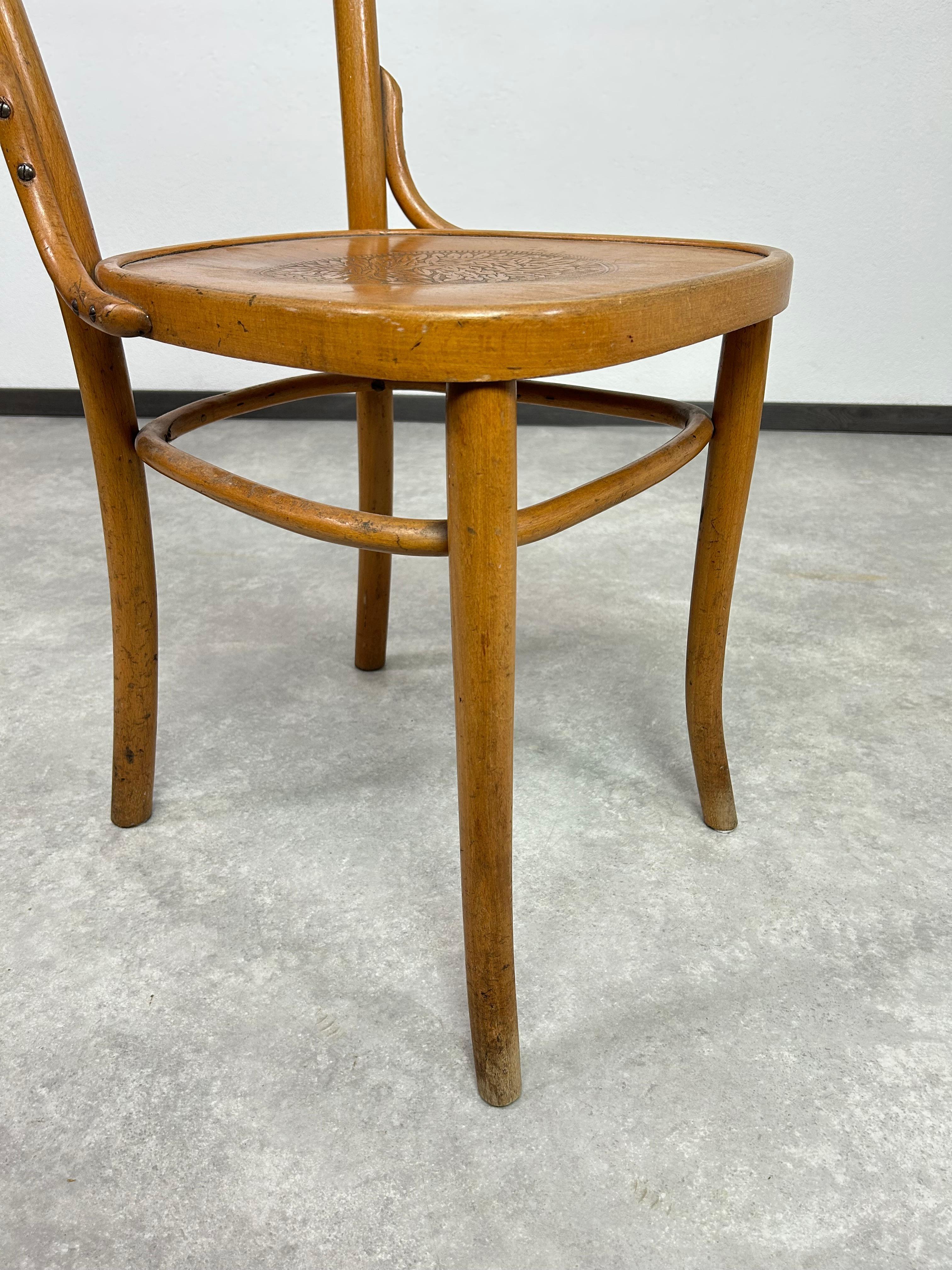 Hêtre Chaises de salle à manger en bois courbé de Thonet en vente