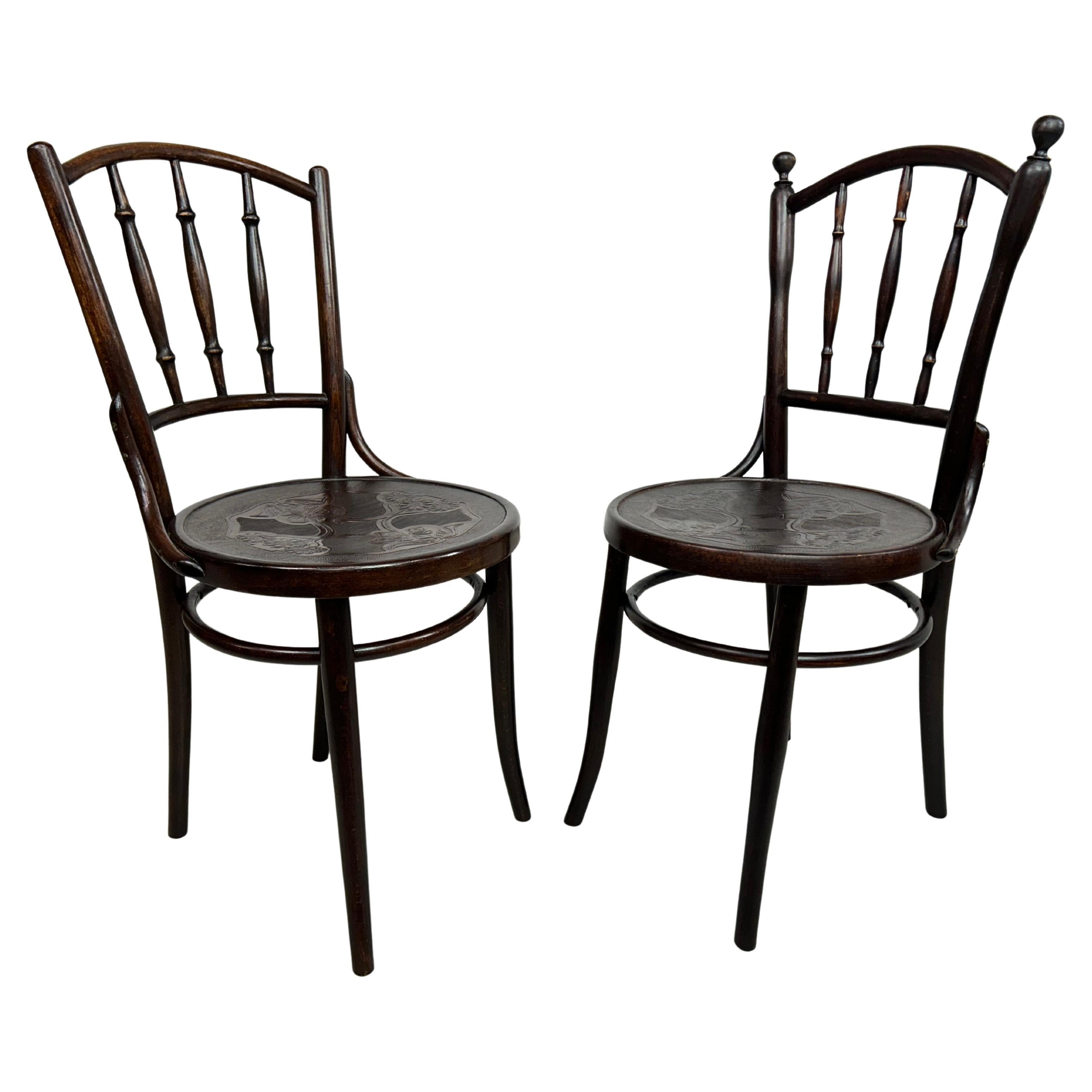 Bentwood dining chairs by Thonet Mundus