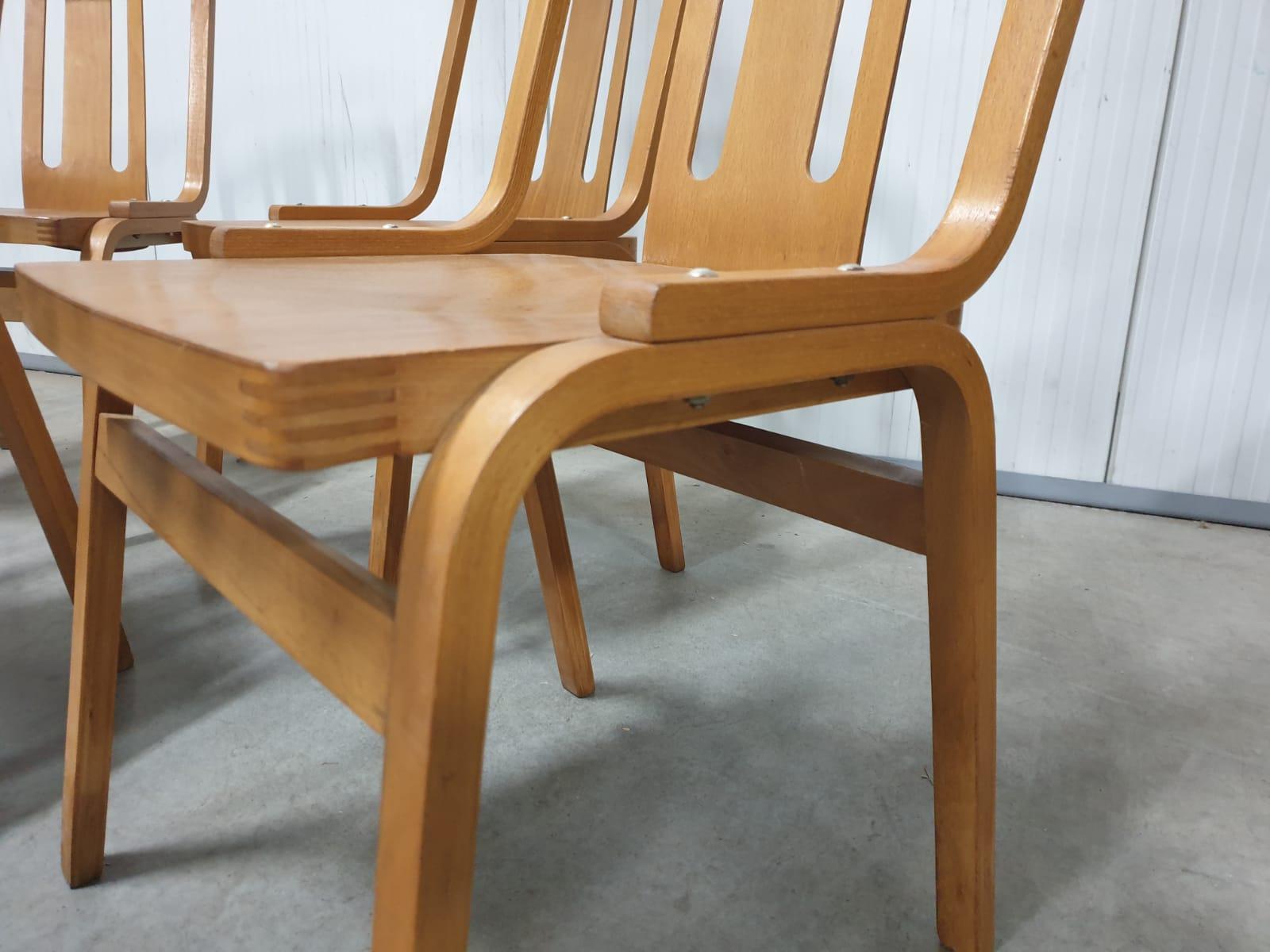 Wood Bentwood dining chairs by TON, Czechoslovakia, 1970´s, set of 30
