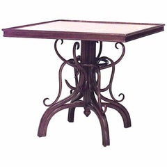 Bentwood Game Table, Early 20th Century, Scroll Design, Walnut Finish