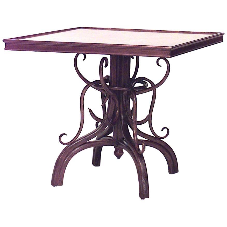 Bentwood Walnut Scroll Game Table For Sale