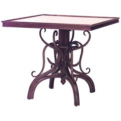 Used Bentwood Walnut Scroll Game Table