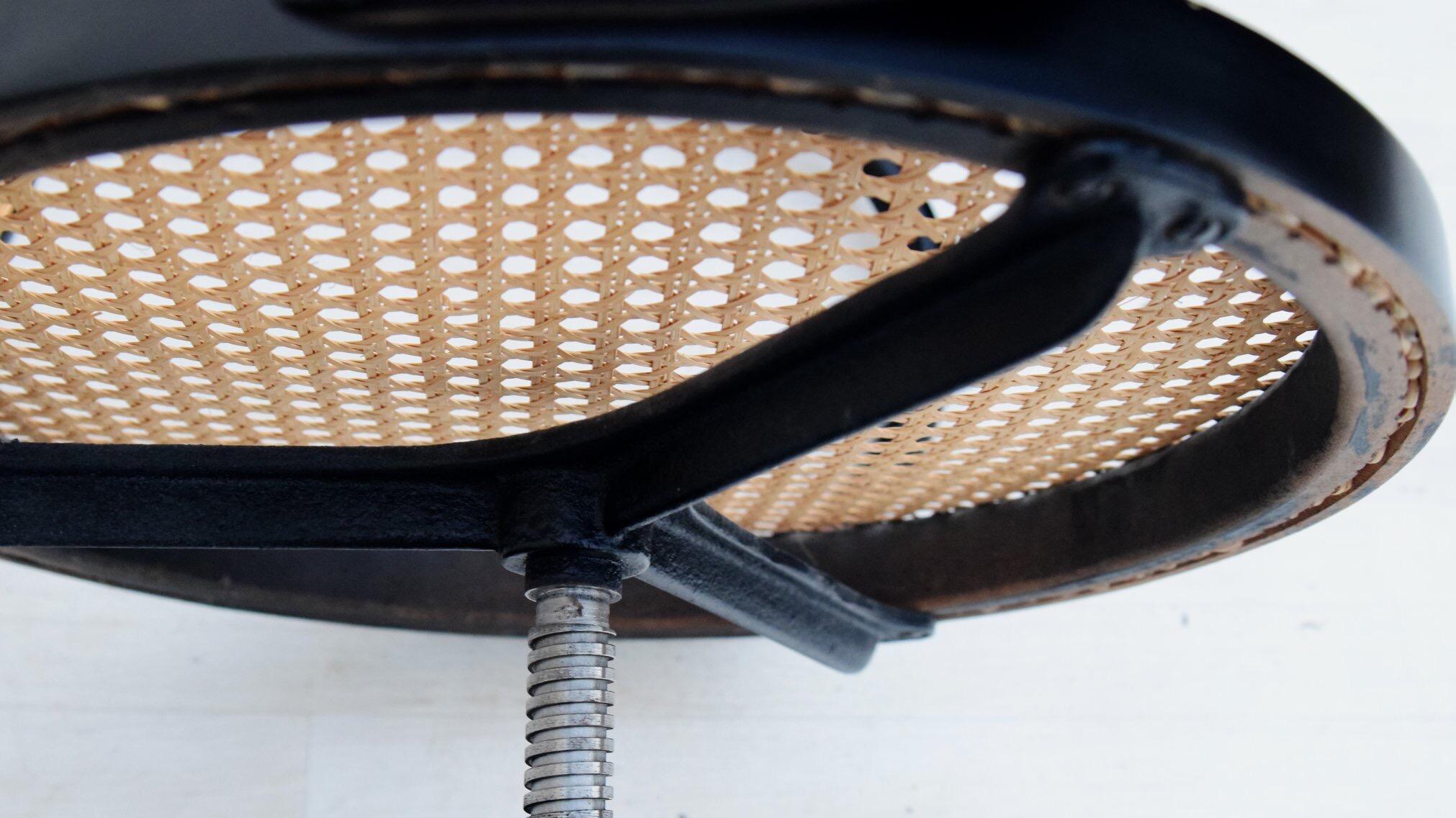 Polish Bentwood Handwoven Rattan Swivel Chair, Model 5501 Thonet for ZPM Radomosk