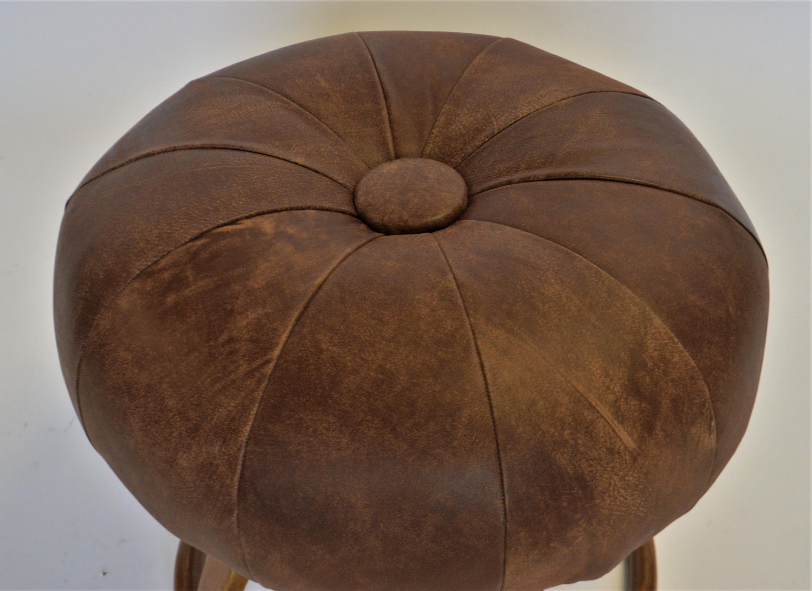 American Craftsman Banc/tabouret pivotant en cuir cintré en vente