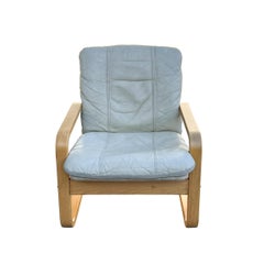 Vintage Leather Bentwood Lounge Chair with Unique Patina Design