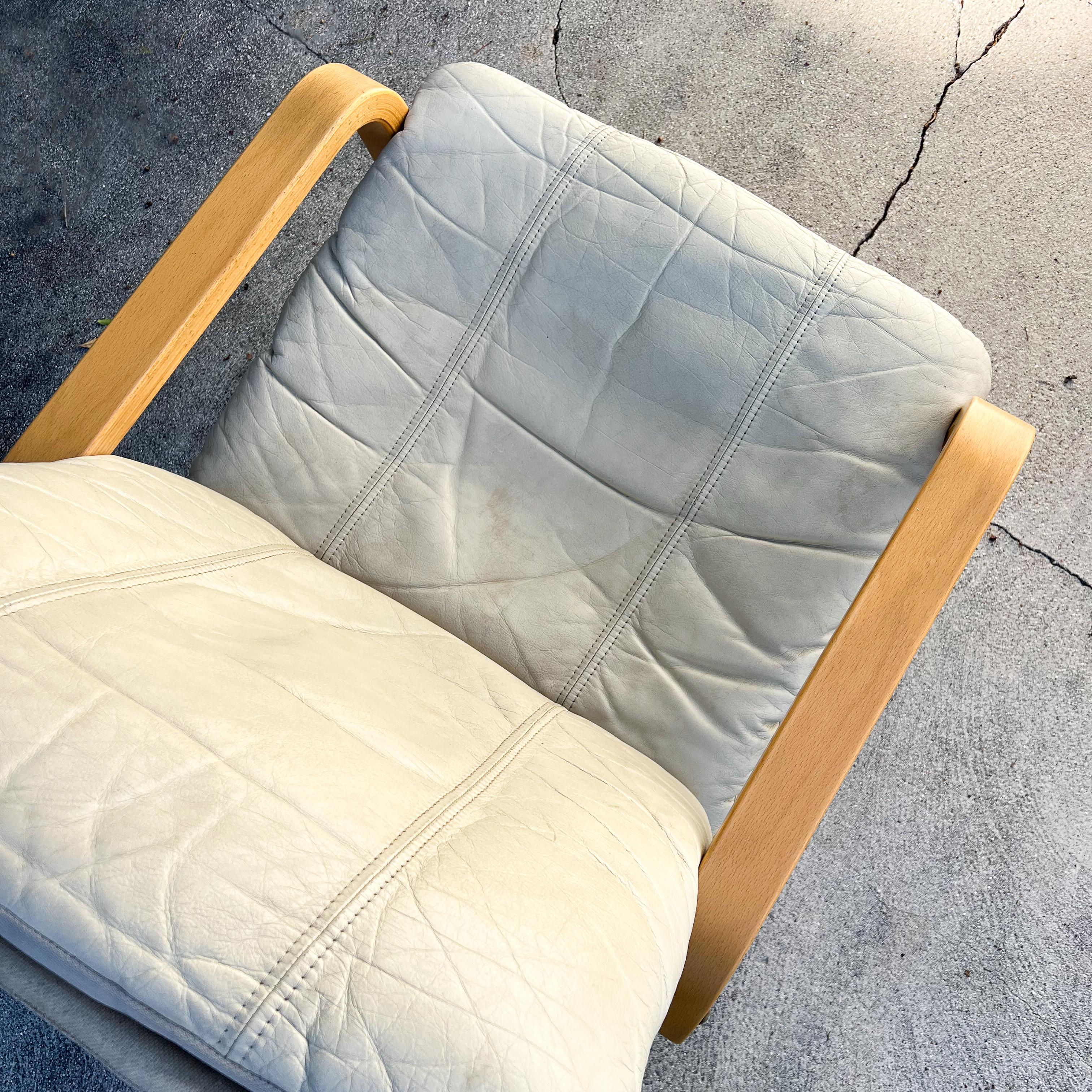 Leather Bentwood Lounge Chair For Sale