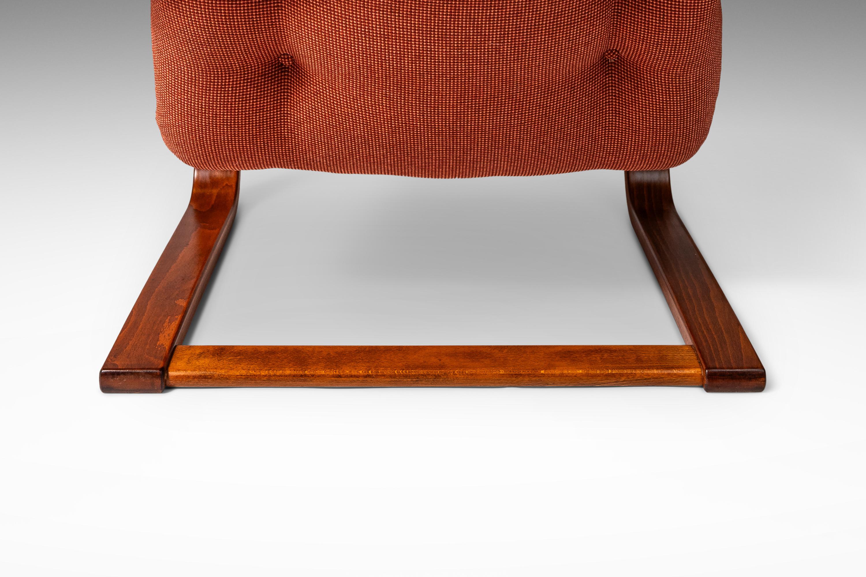Bentwood Lounge Chair in Beech and Original Fabric by Westnofa, Norway, c. 1970s 12