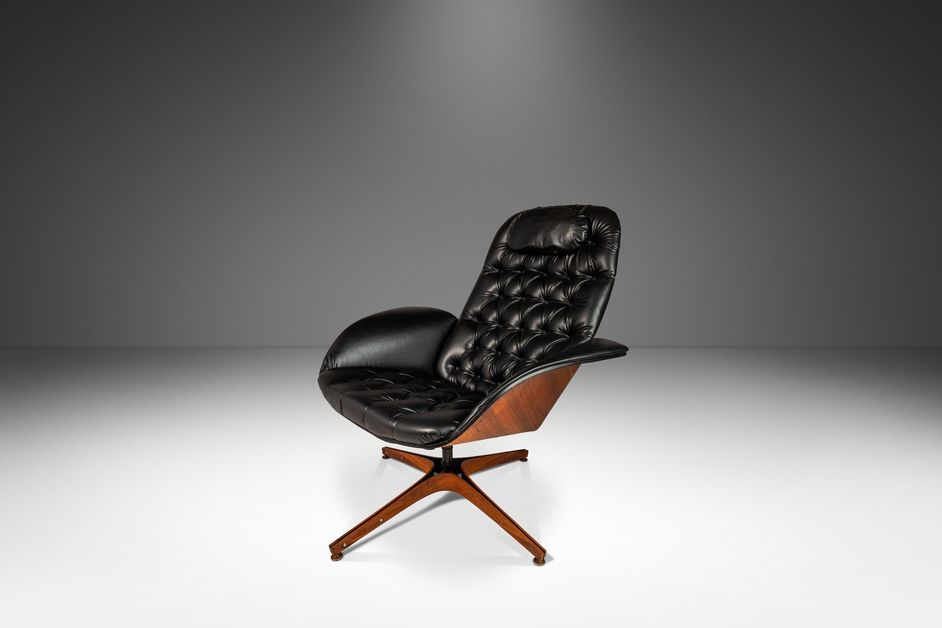 Bentwood Lounge Chair & Ottoman Set by George Mulhauser for Plycraft USA, 1960s For Sale 1
