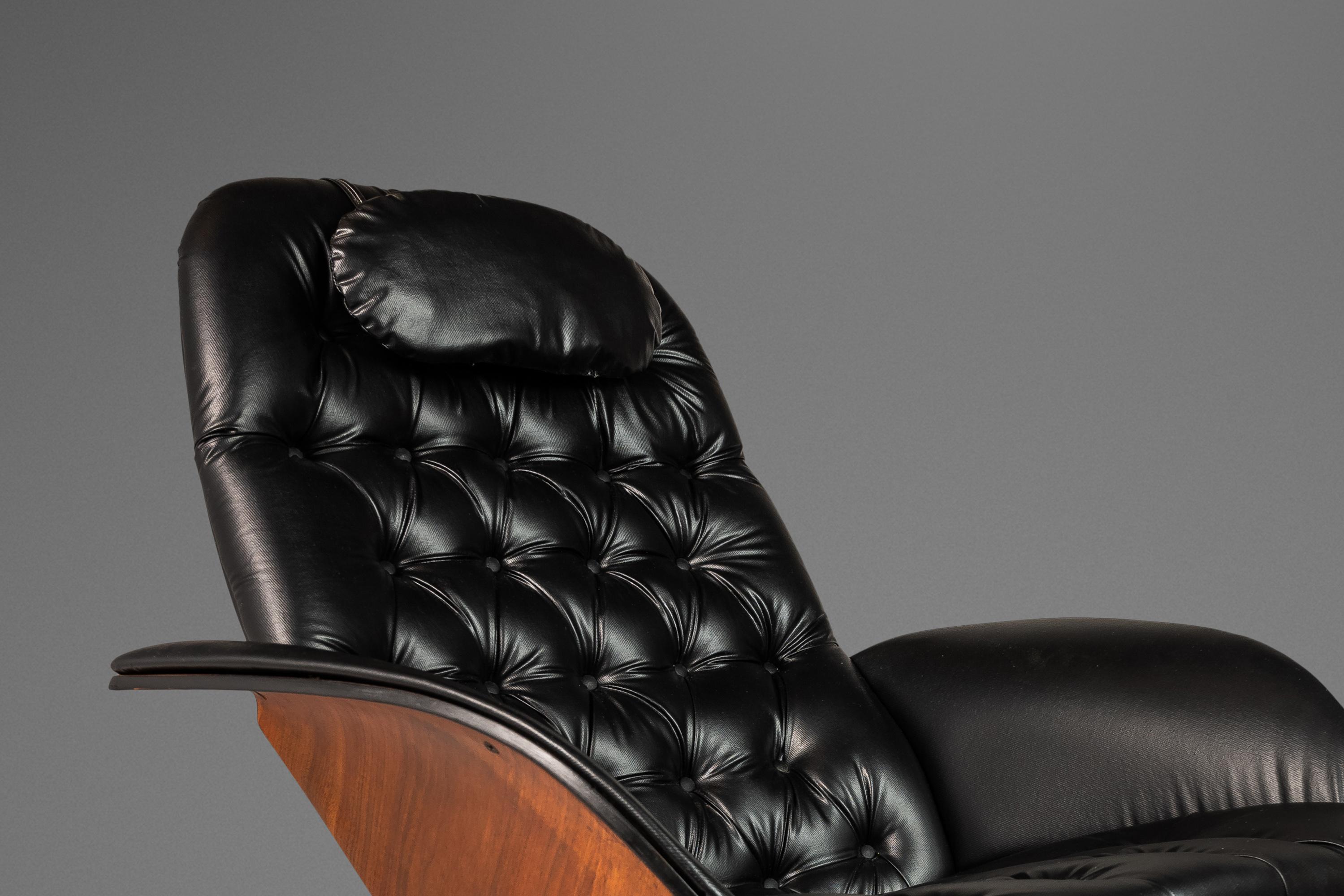 Bentwood Lounge Chair & Ottoman Set by George Mulhauser for Plycraft USA, 1960s For Sale 2