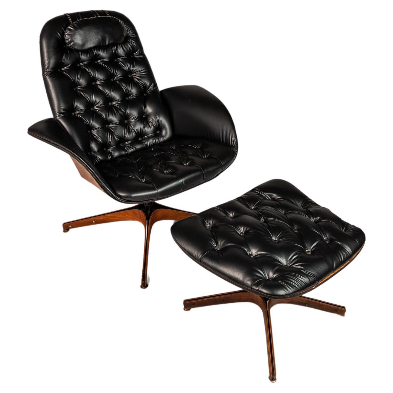 Bentwood Lounge Chair & Ottoman Set by George Mulhauser for Plycraft USA, 1960s