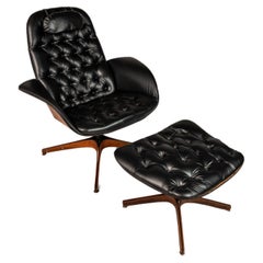 Bentwood Lounge Chair & Ottoman Set by George Mulhauser for Plycraft USA, 1960s