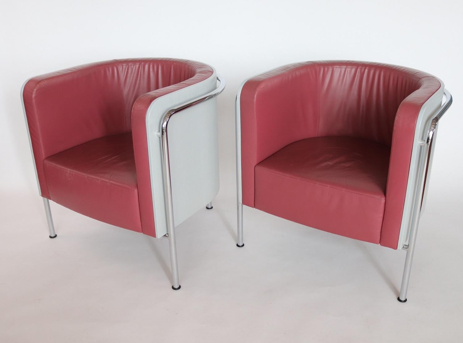 Bauhaus Lounge Chairs in Bentwood and Leather by Christoph Zschocke for Thonet, 1990s