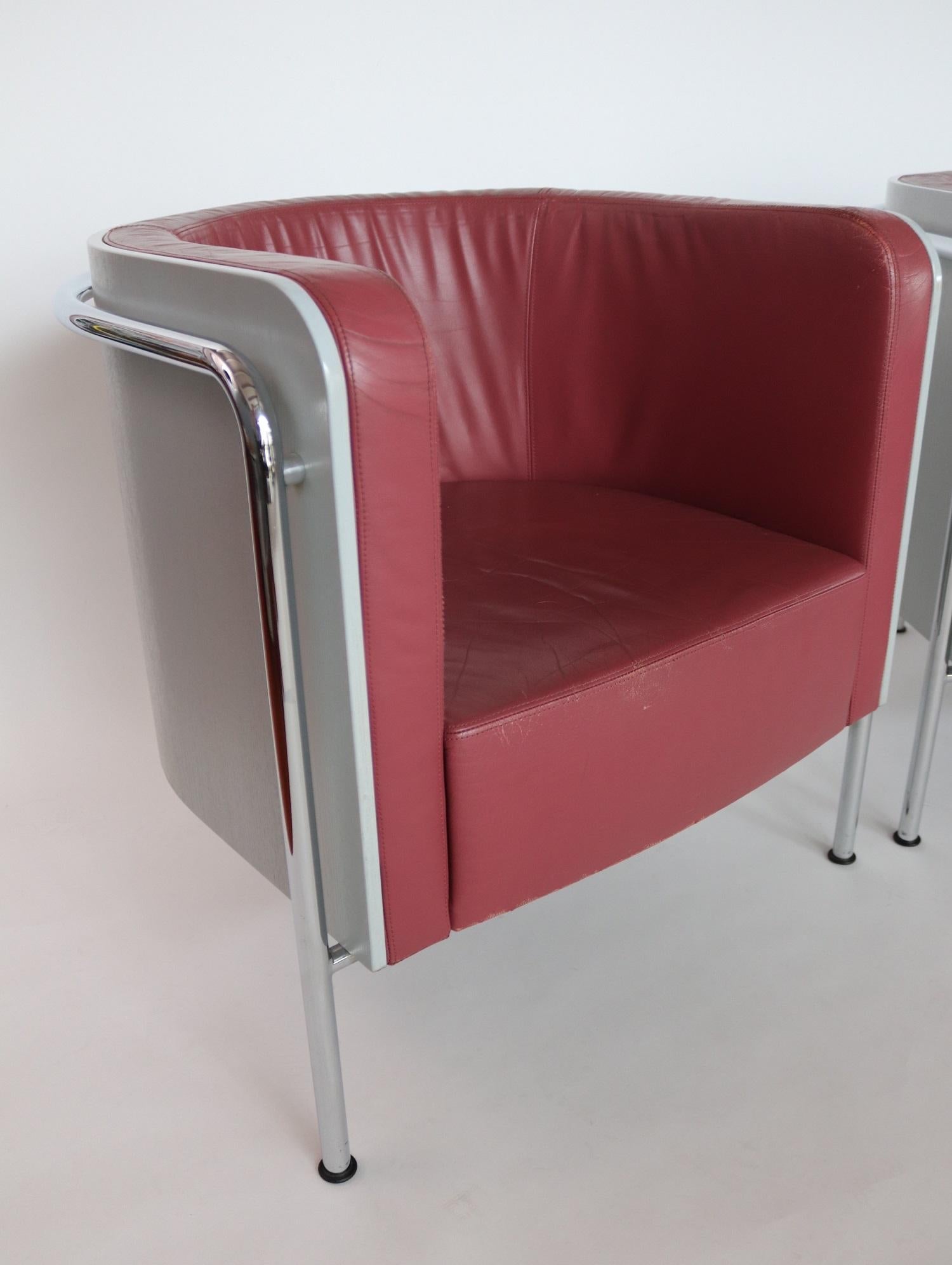 Lounge Chairs in Bentwood and Leather by Christoph Zschocke for Thonet, 1990s 2