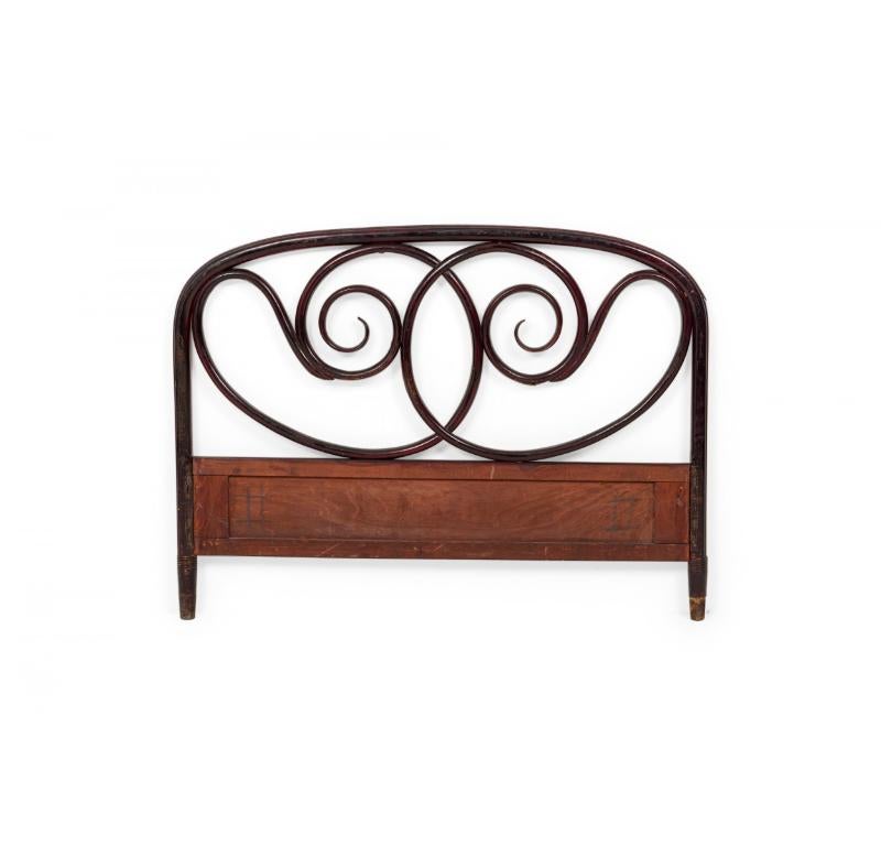 Stained Bentwood Mahogany Twin Bed For Sale