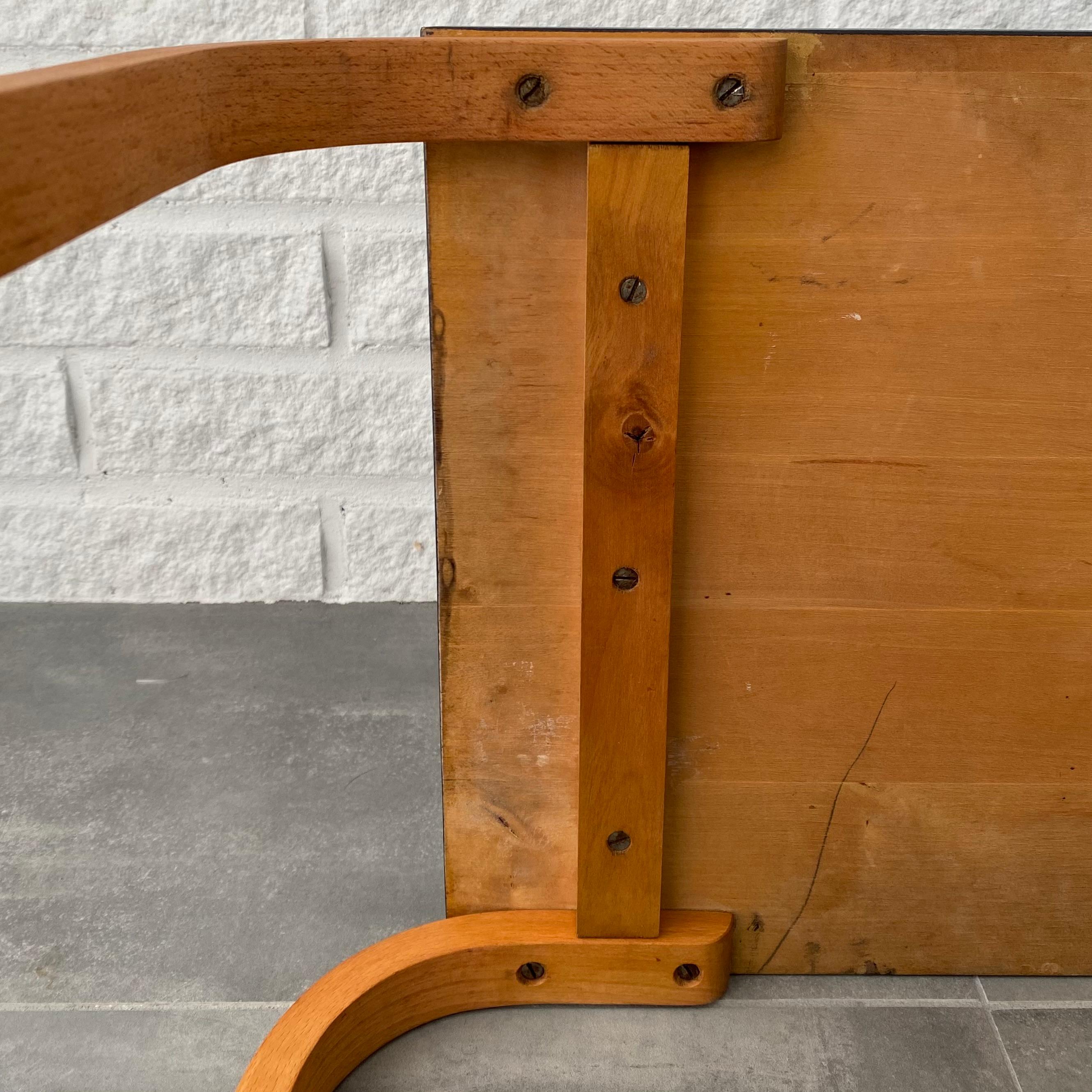 Beech Bentwood modernist side table by Gemla Fabriker, Sweden, 1930s For Sale