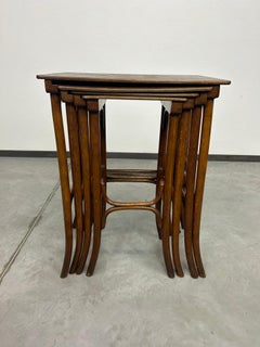 Bentwood nesting tables by Thonet