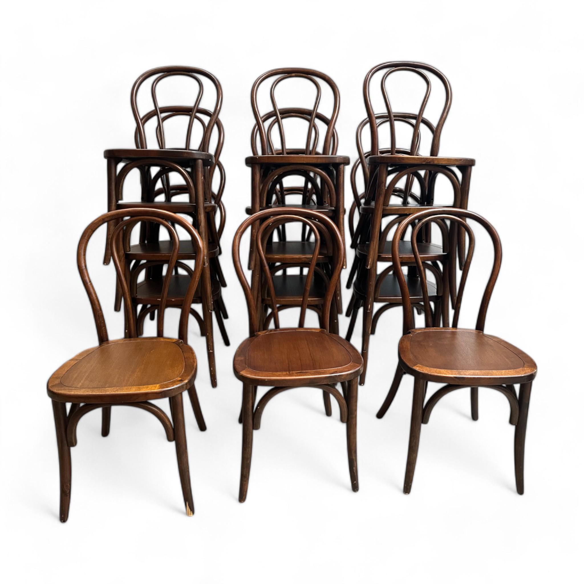 20th Century Bentwood Oak Dining Chairs, Large Lot, Great for Restaurants