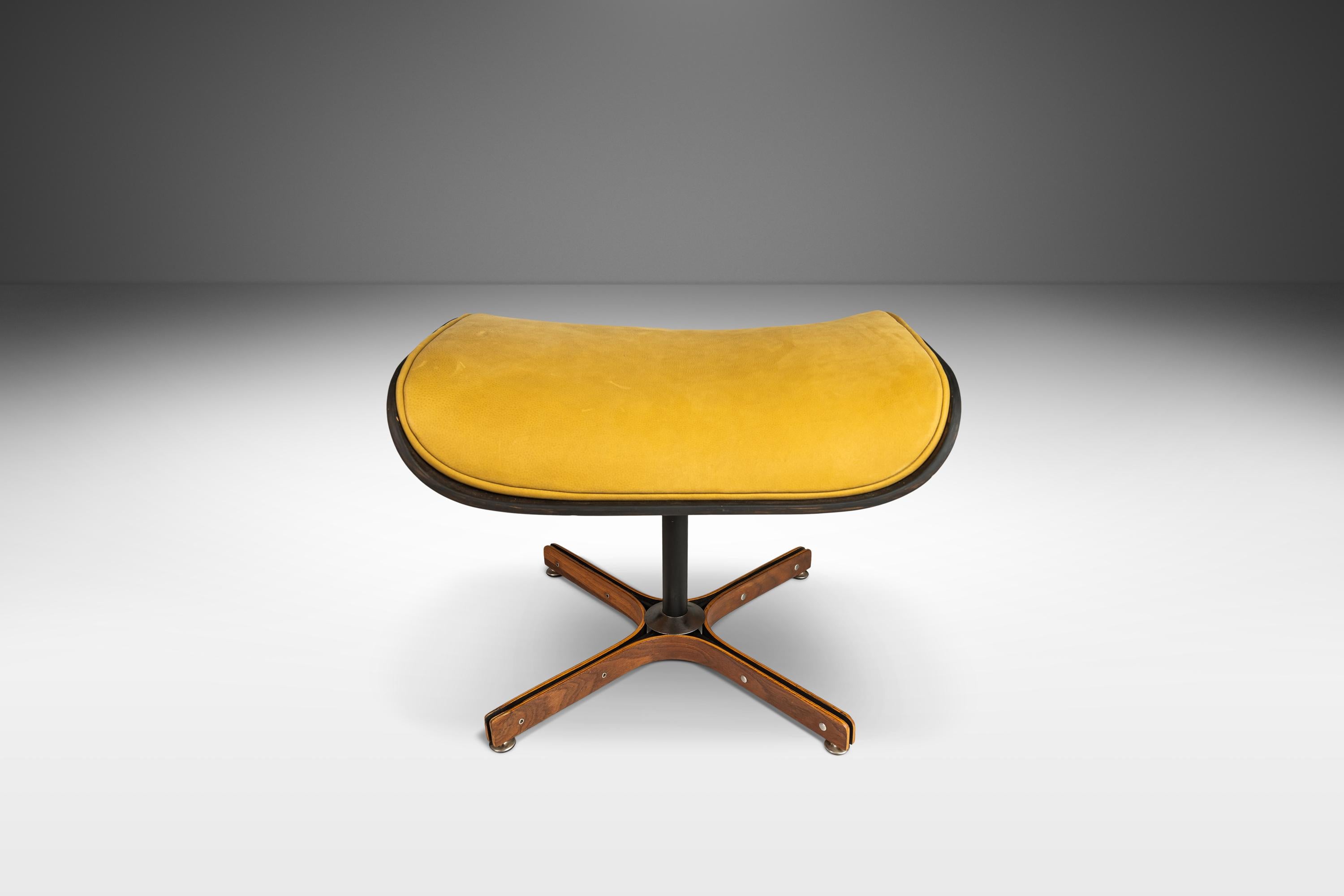 Leather Bentwood Ottoman That Pairs Well w/ Mr. Chair Lounger by George Mulhauser, 1960s