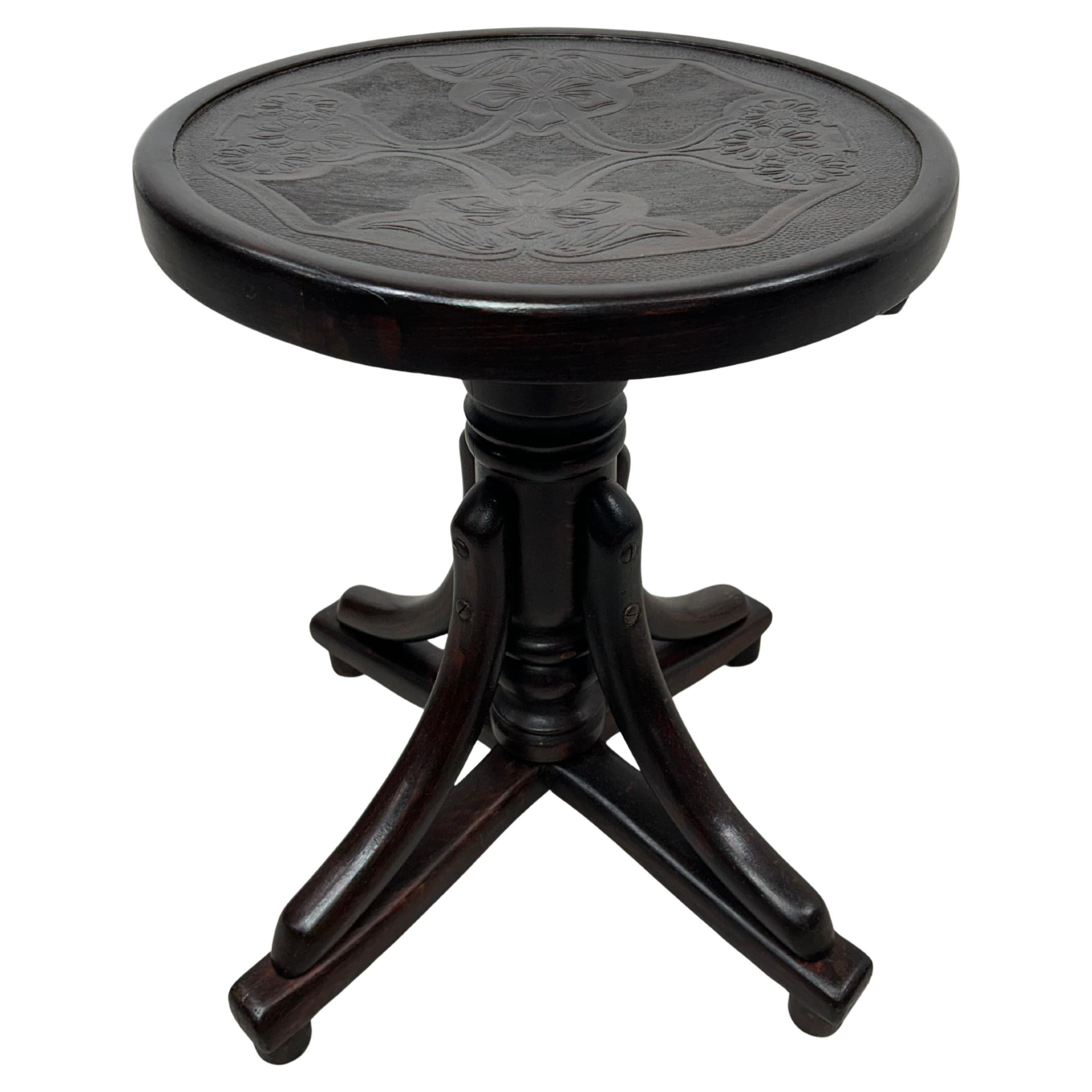 Klavierstuhl aus Bugholz von Thonet