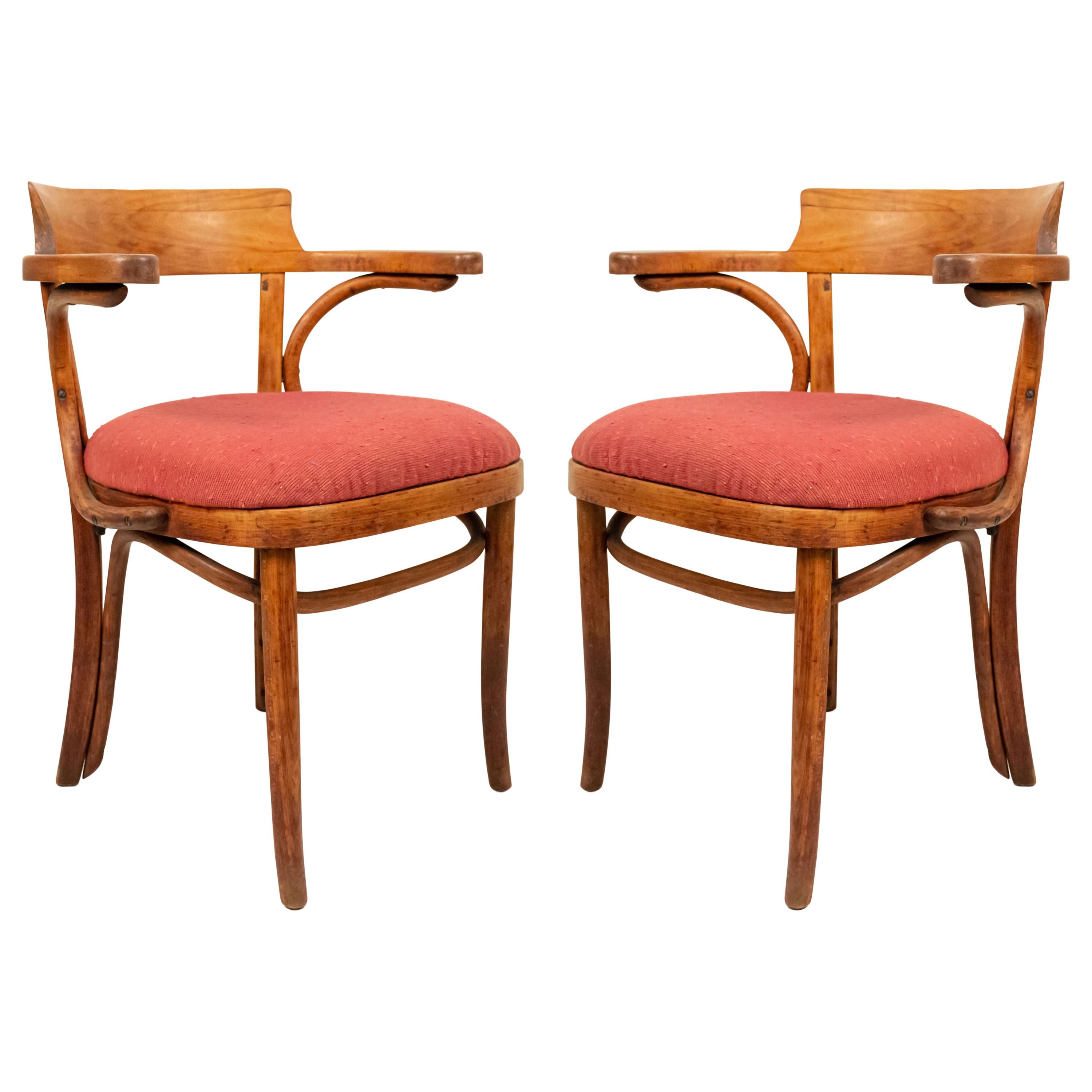 Bentwood Pine and Poplar Captains Chairs For Sale