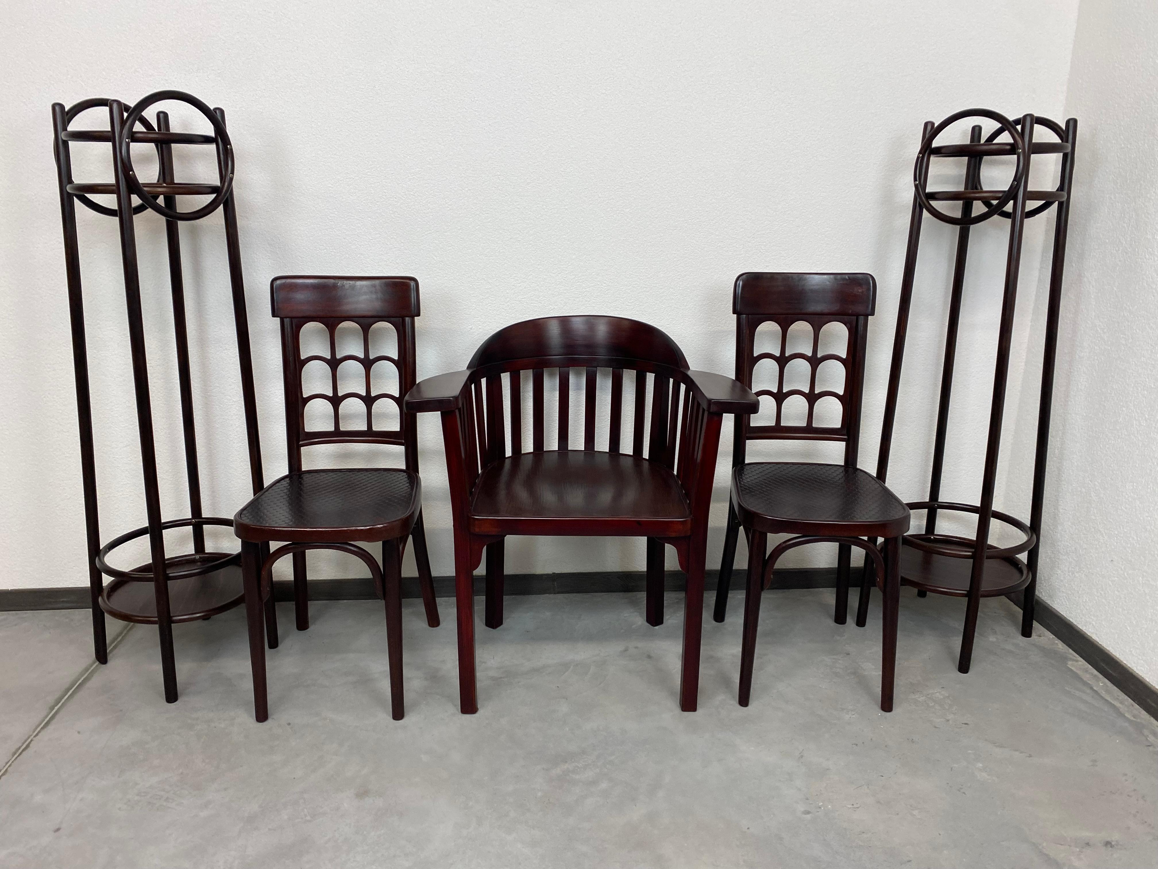 Bentwood plant stands by Thonet professionally stained and repolished.