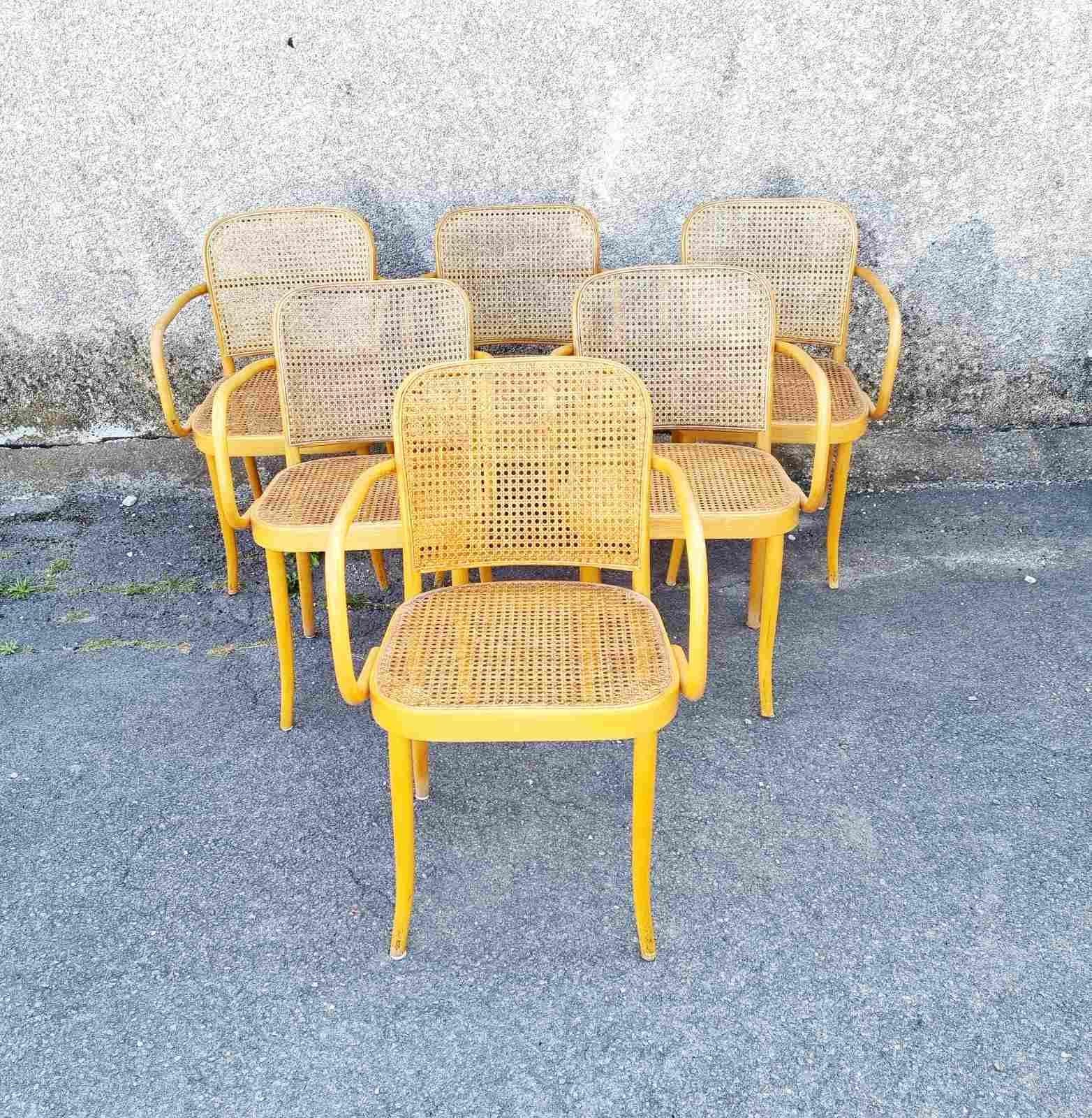 Bentwood Prague Chairs, Model N.811 Designed by Josef Hofmann, Czechoslovaka 70s In Good Condition In Lucija, SI