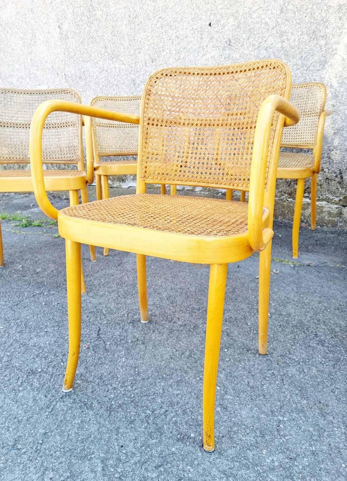 Bentwood Prague Chairs, Model N.811 Designed by Josef Hofmann, Czechoslovaka 70s 2