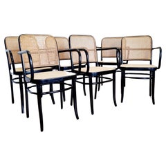 Bentwood Prague Chairs, Model N.811 Designed by Josef Hofmann, Italy 80s