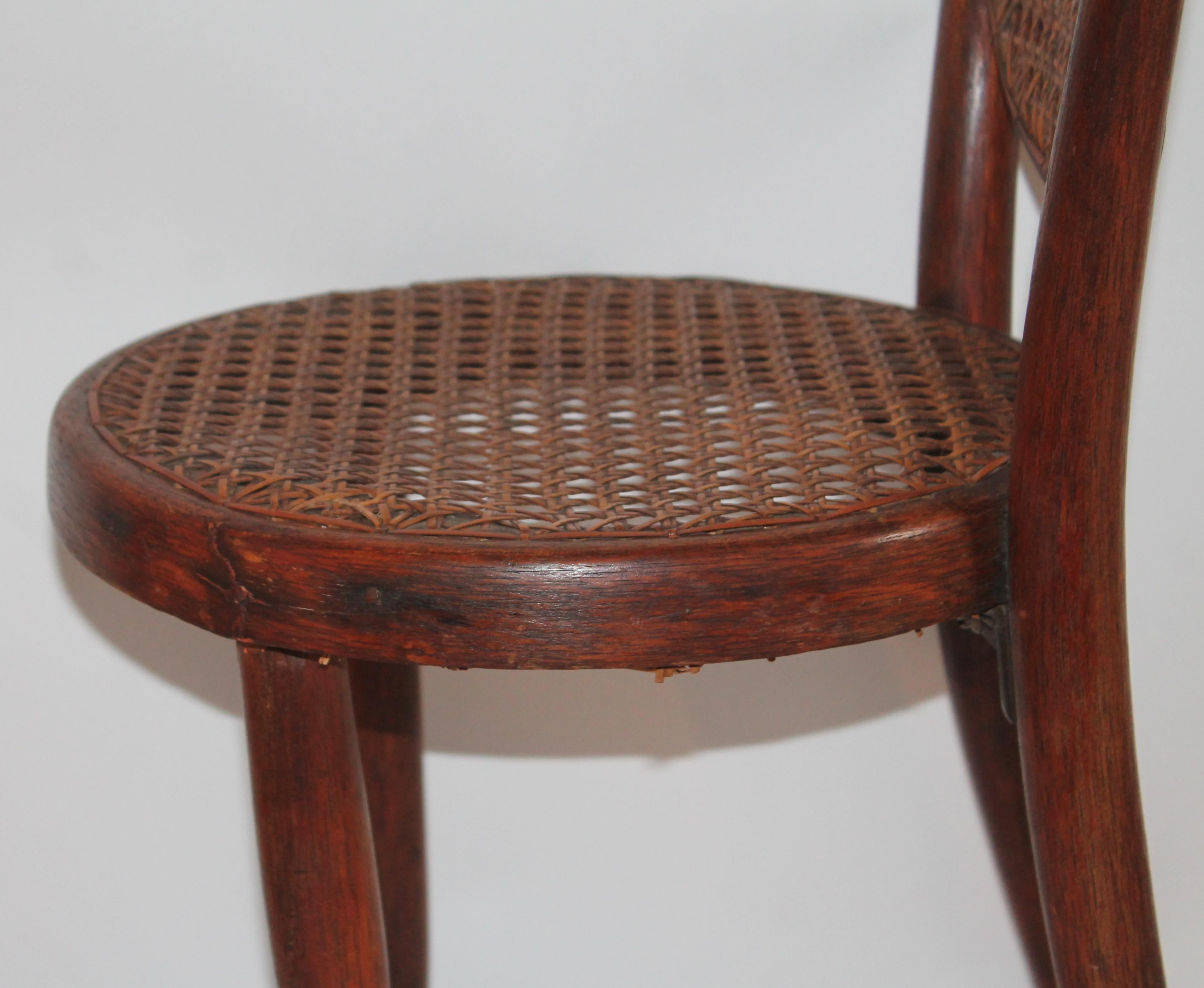 Bentwood Rocker and Chair with Cane Seats, 19th Century For Sale 8