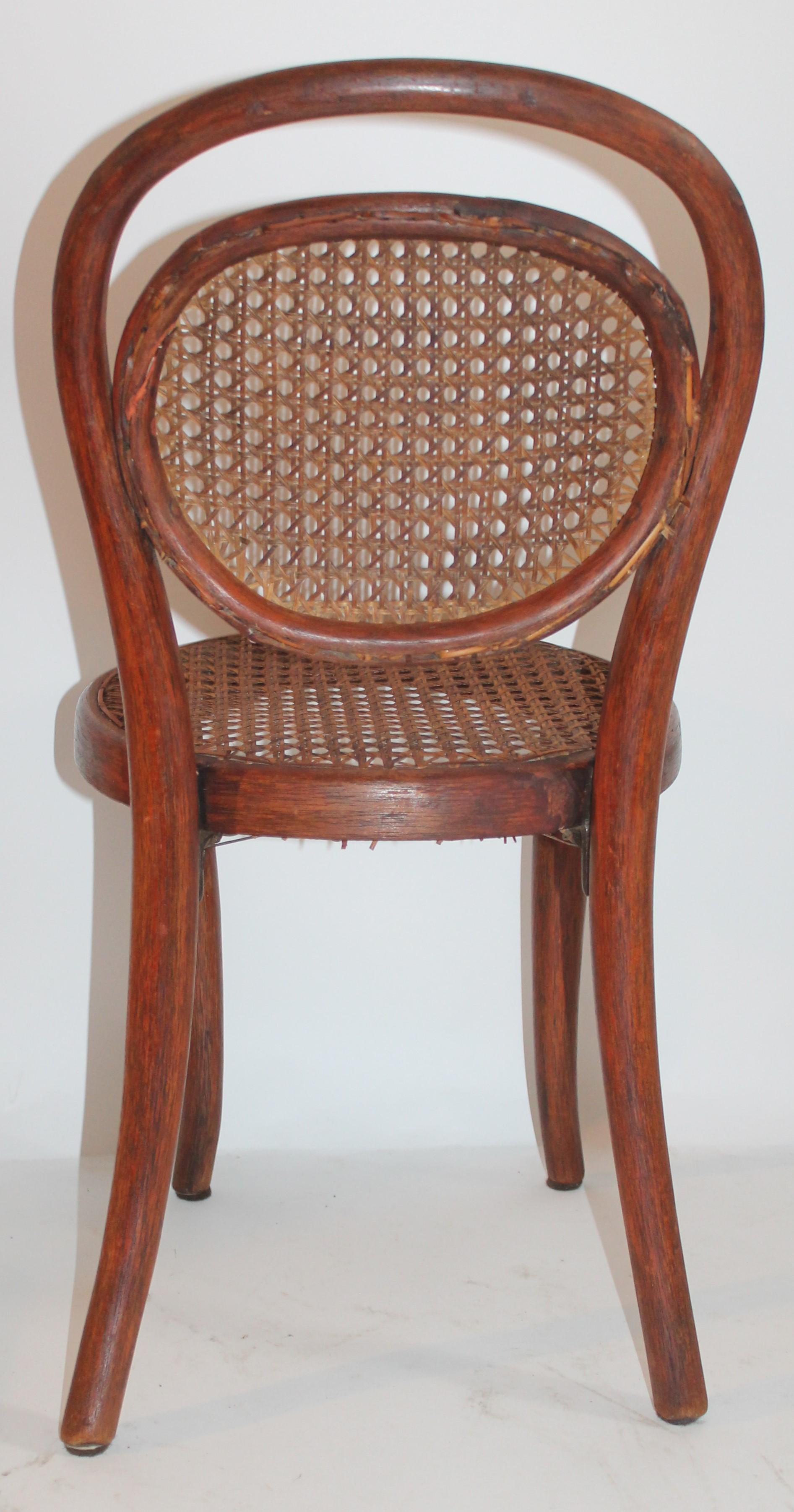 Bentwood Rocker and Chair with Cane Seats, 19th Century For Sale 8